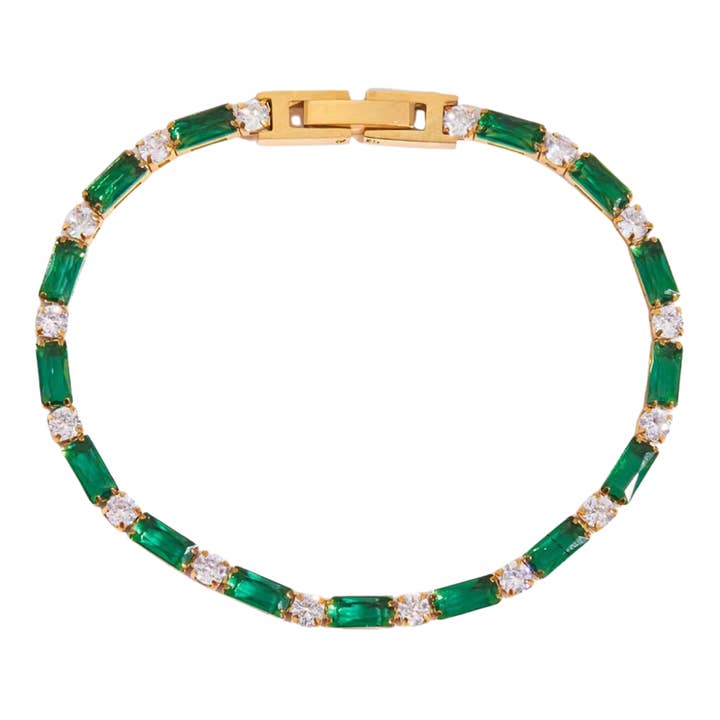 Emerald Cz Tennis Bracelet