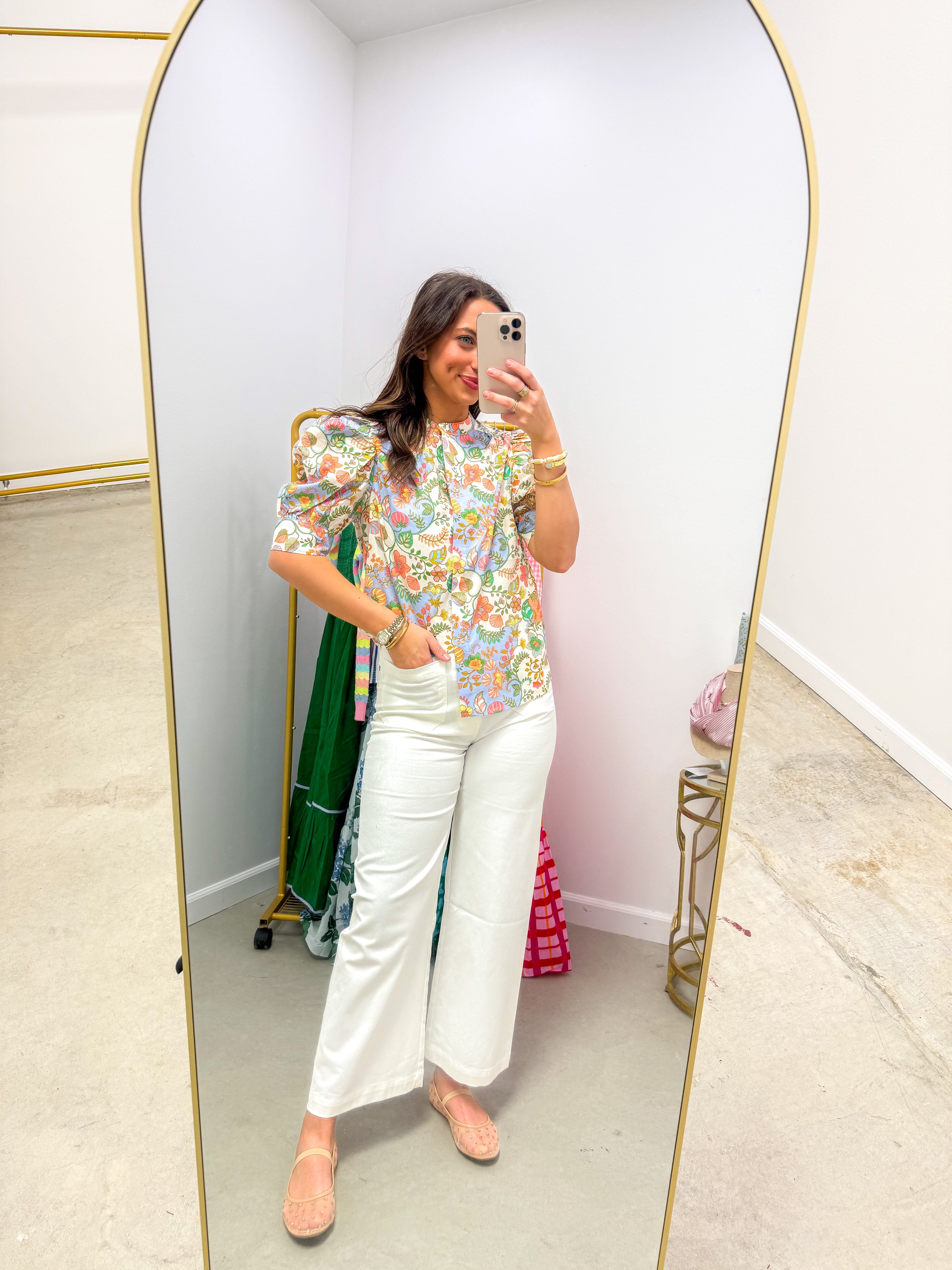 Zamara Floral Klina Drape Sleeve Top