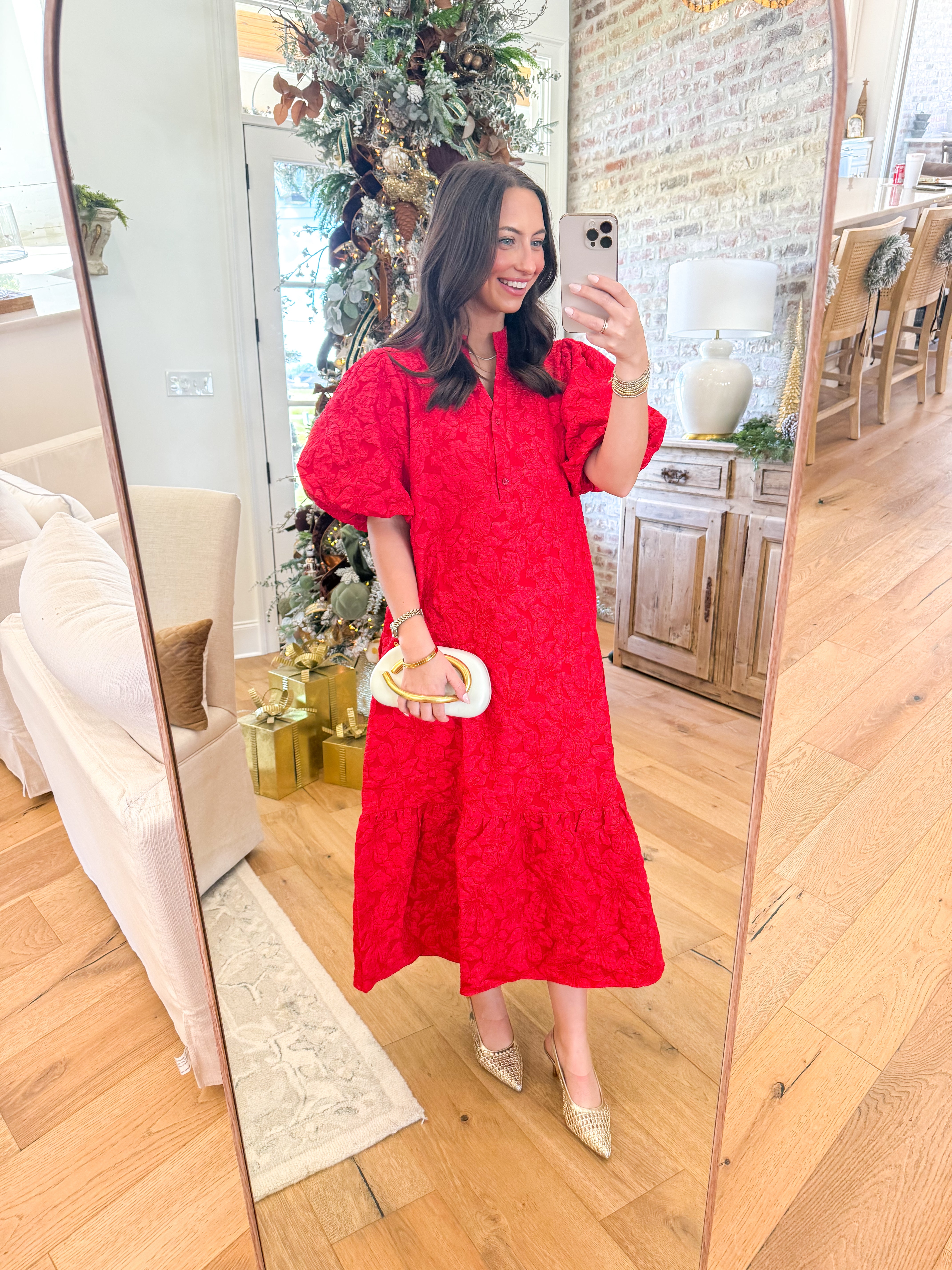 Ruby Bloom Jacquard Midi Dress