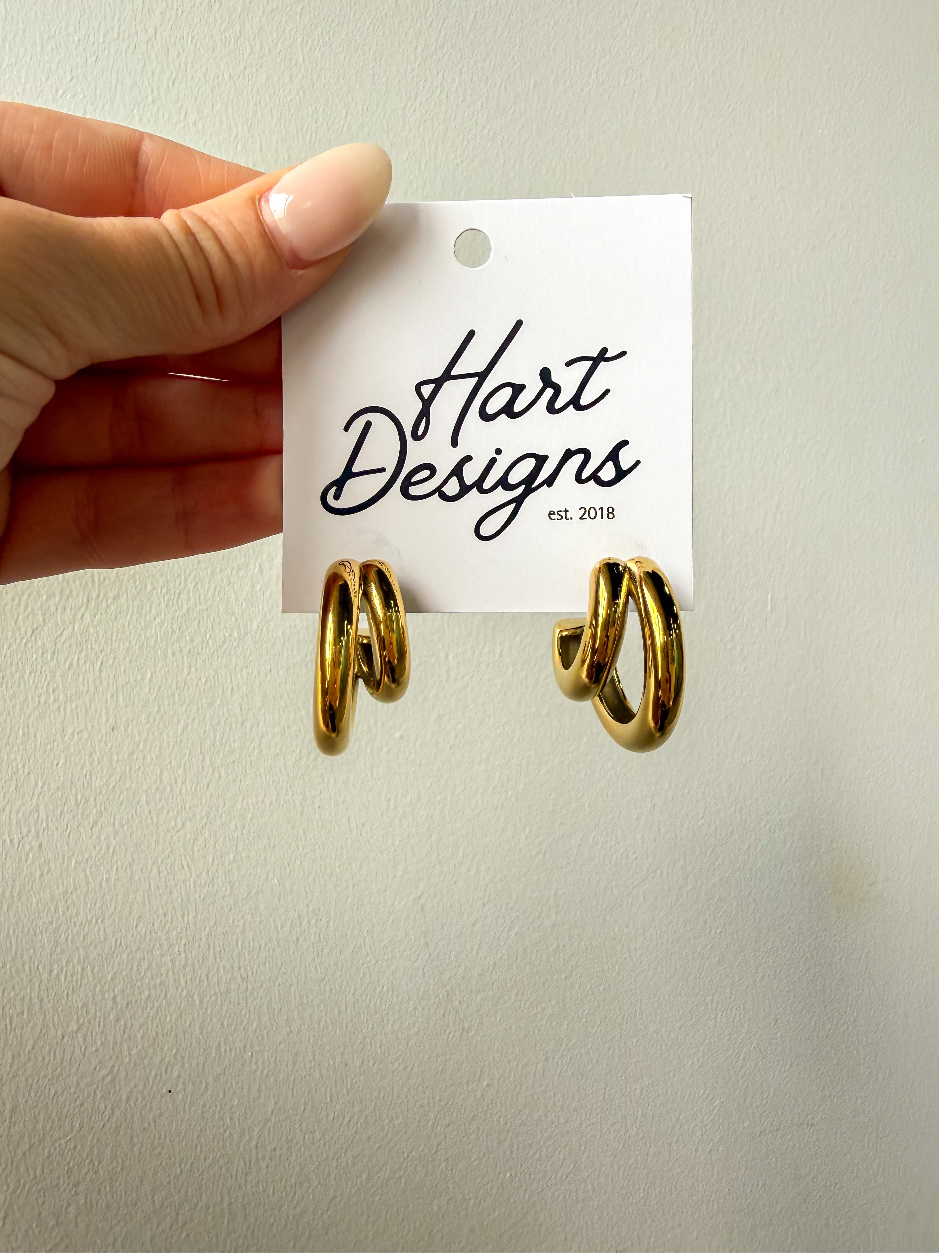 Double Stack Gold Hoops