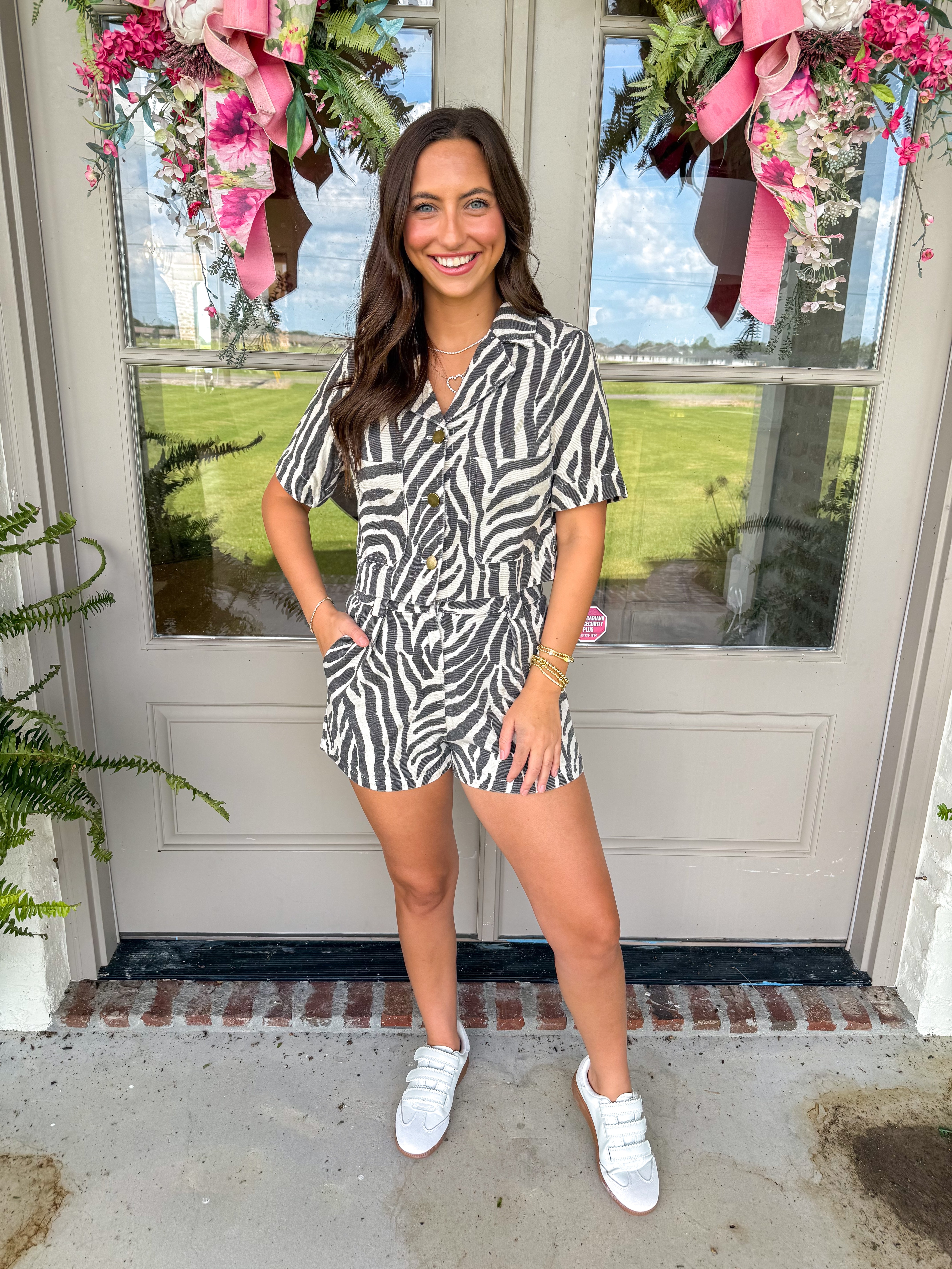 Wild Side Zebra Short Set