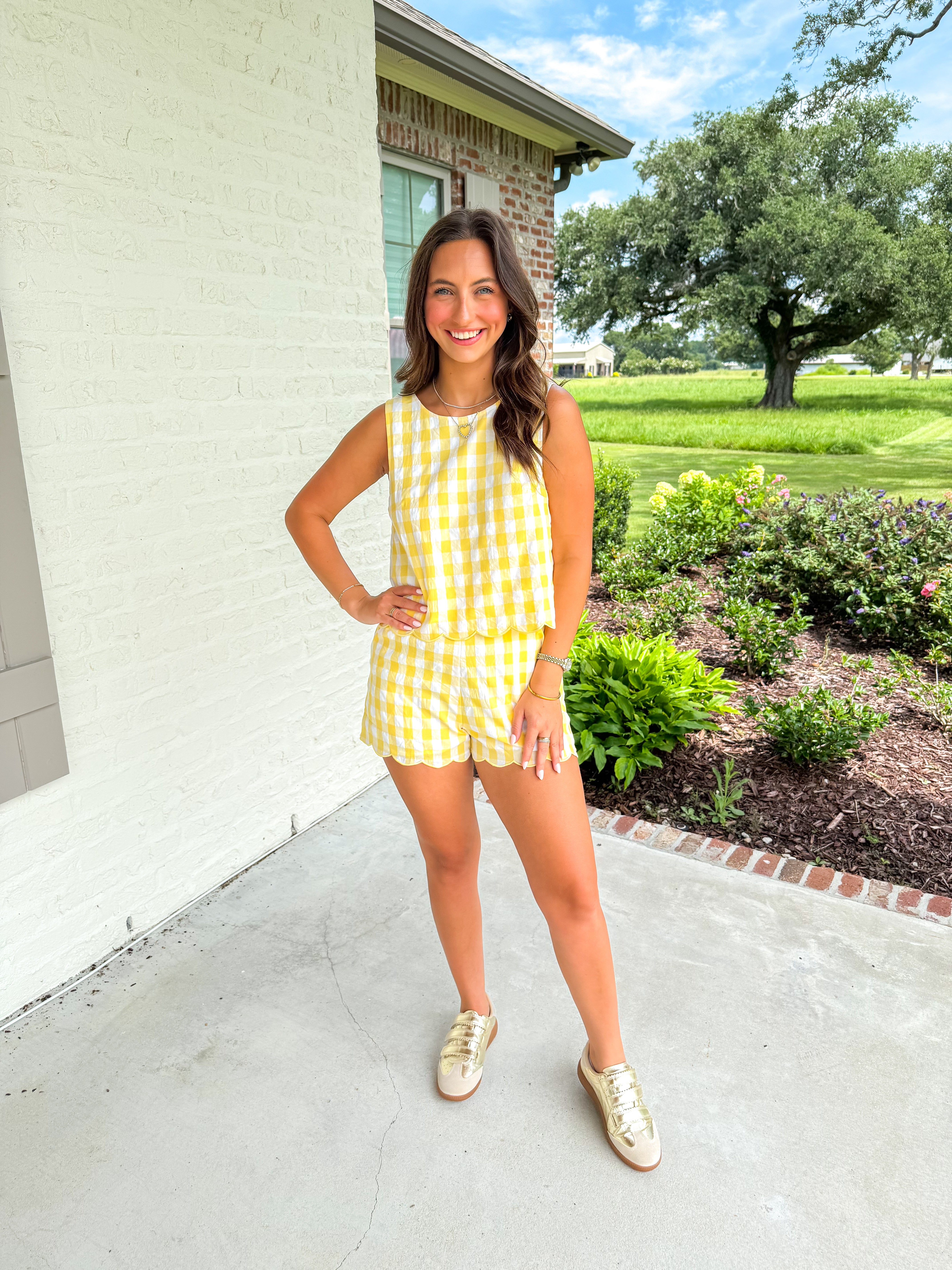 Sunny Side Up Gingham Set Yellow