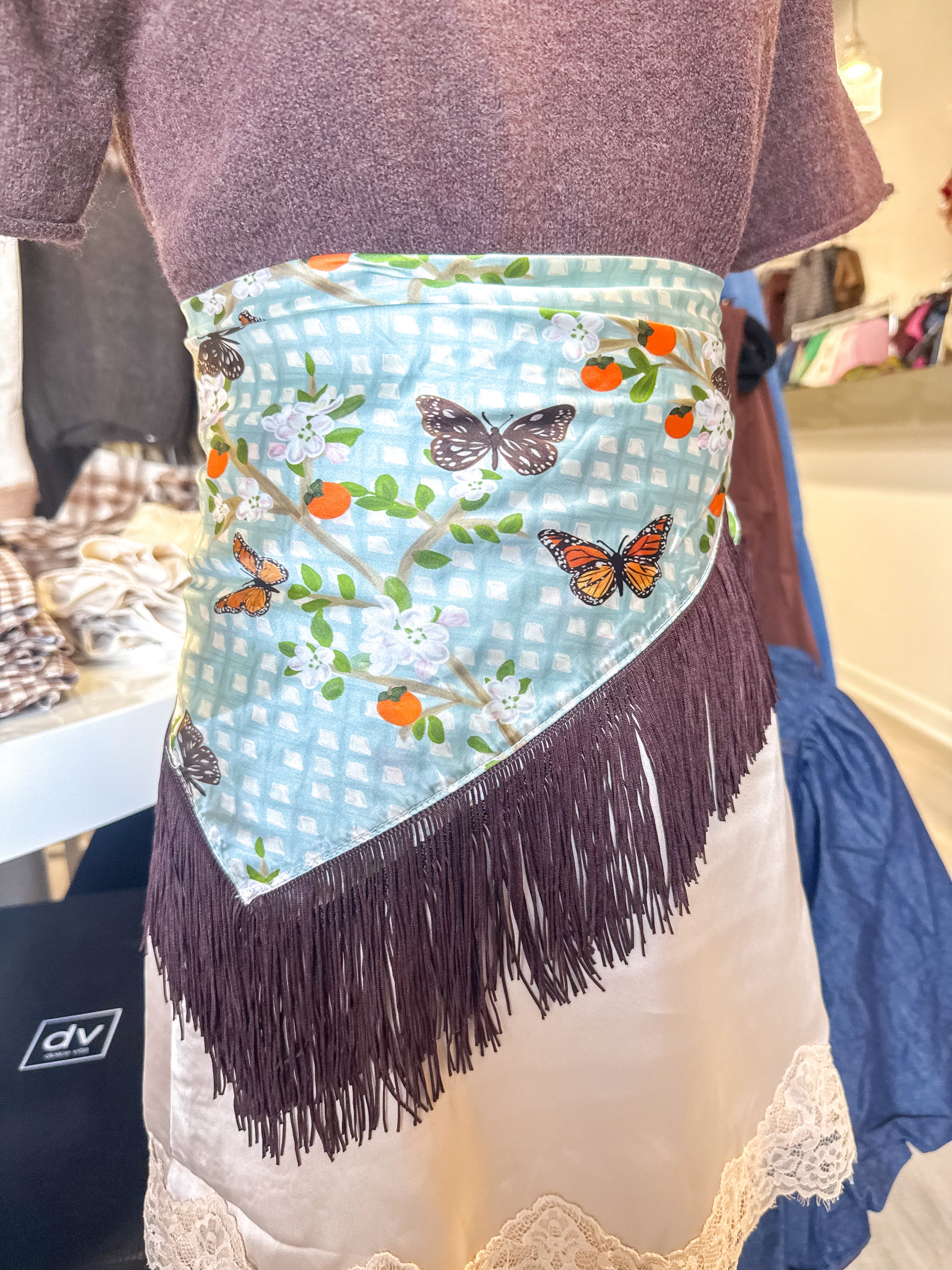 The Citrus Garden Fringe Scarf