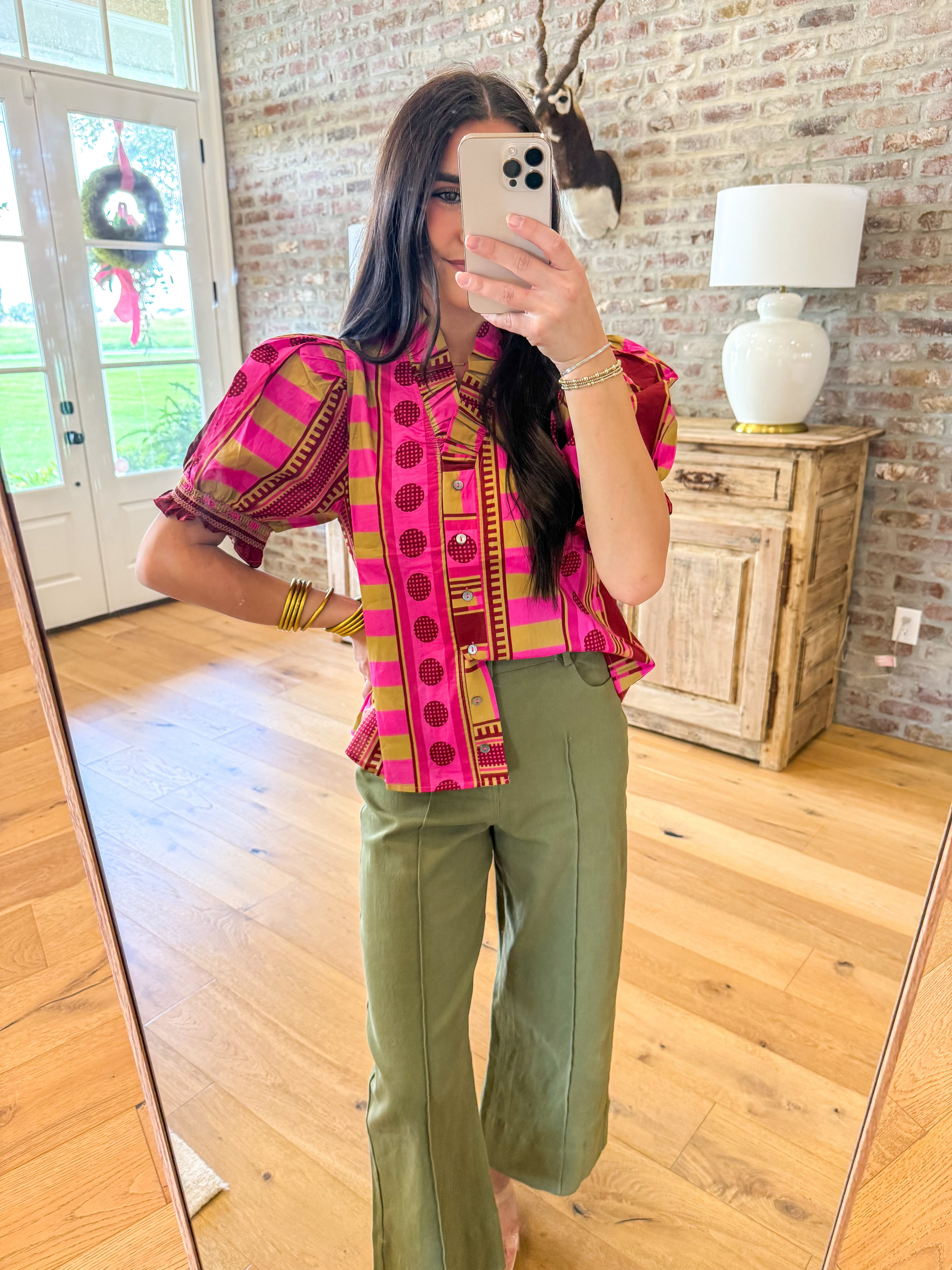 The Penelope Mixed Print Blouse