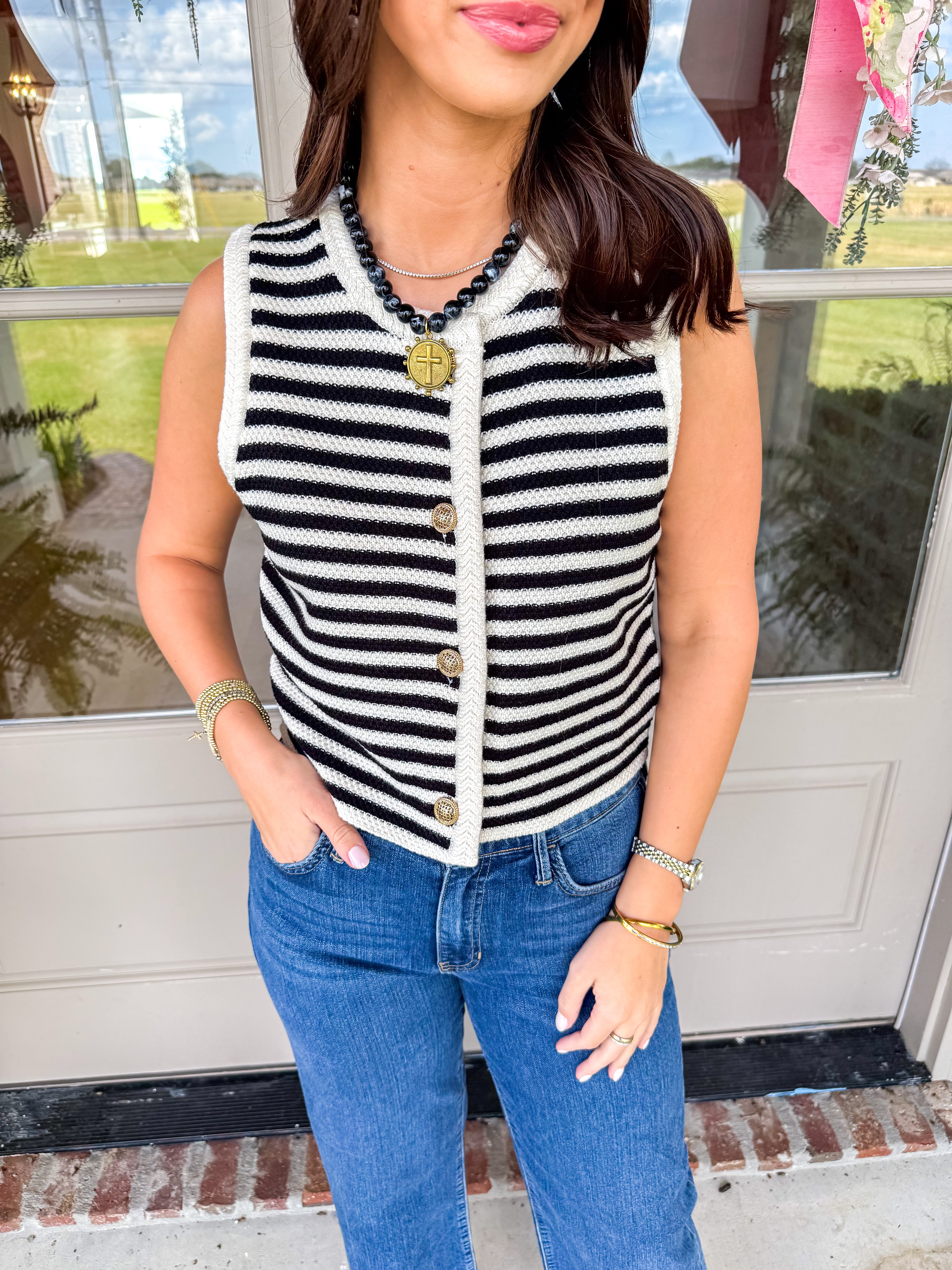Manon Stripe Sweater Vest