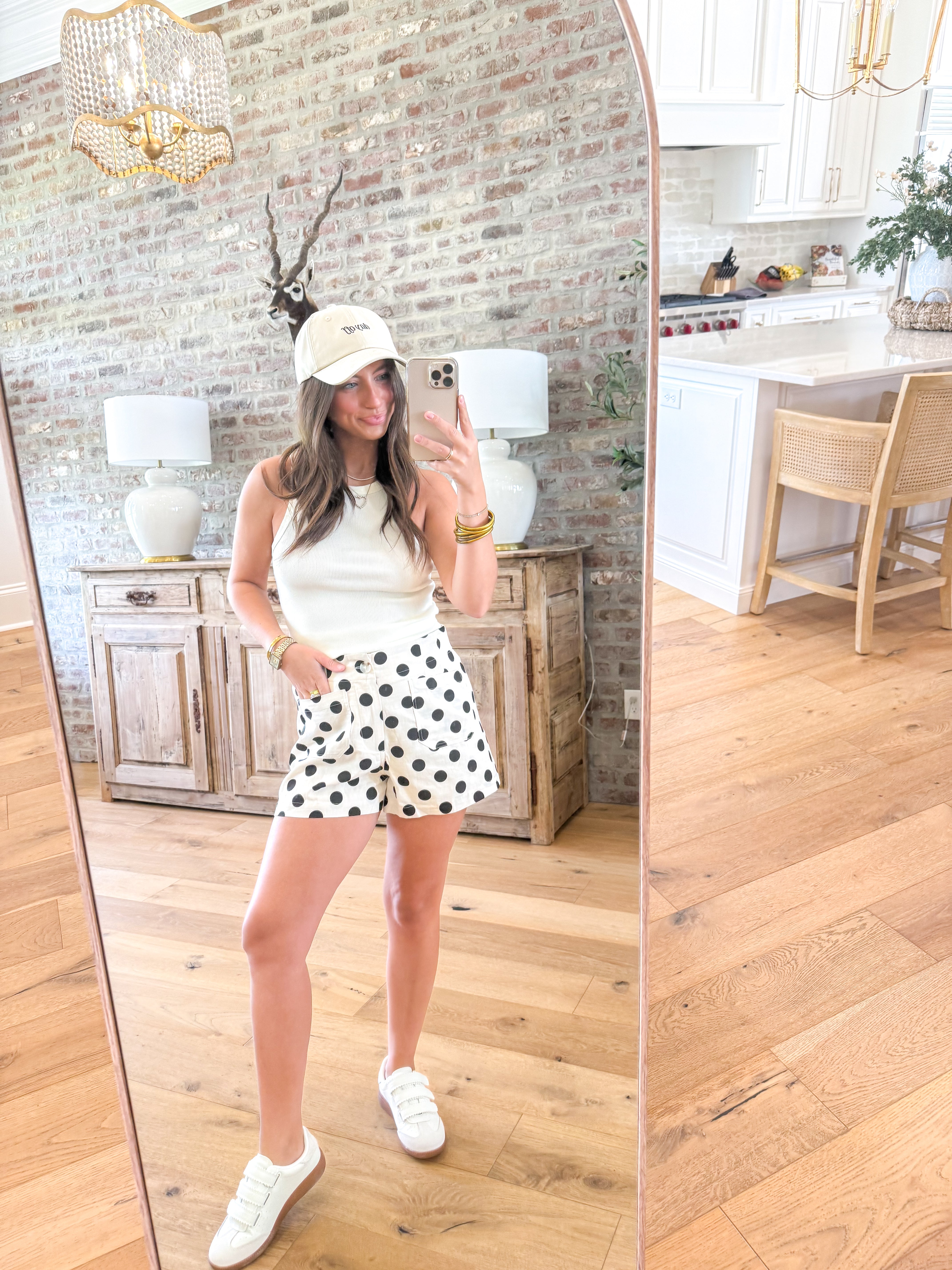 Dotty High-Waisted Shorts Cream/Black