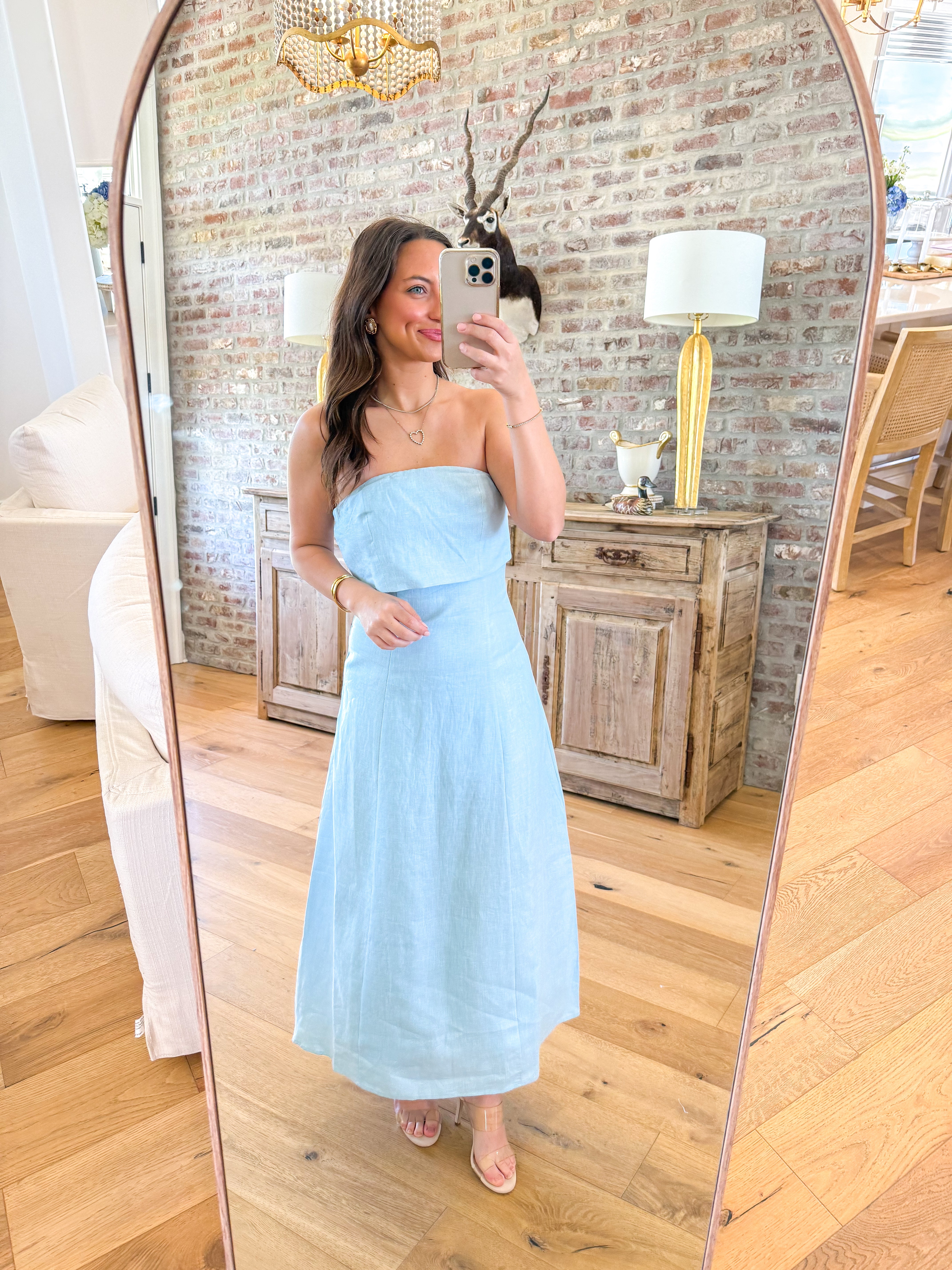 Ocean Blue Linen Maxi