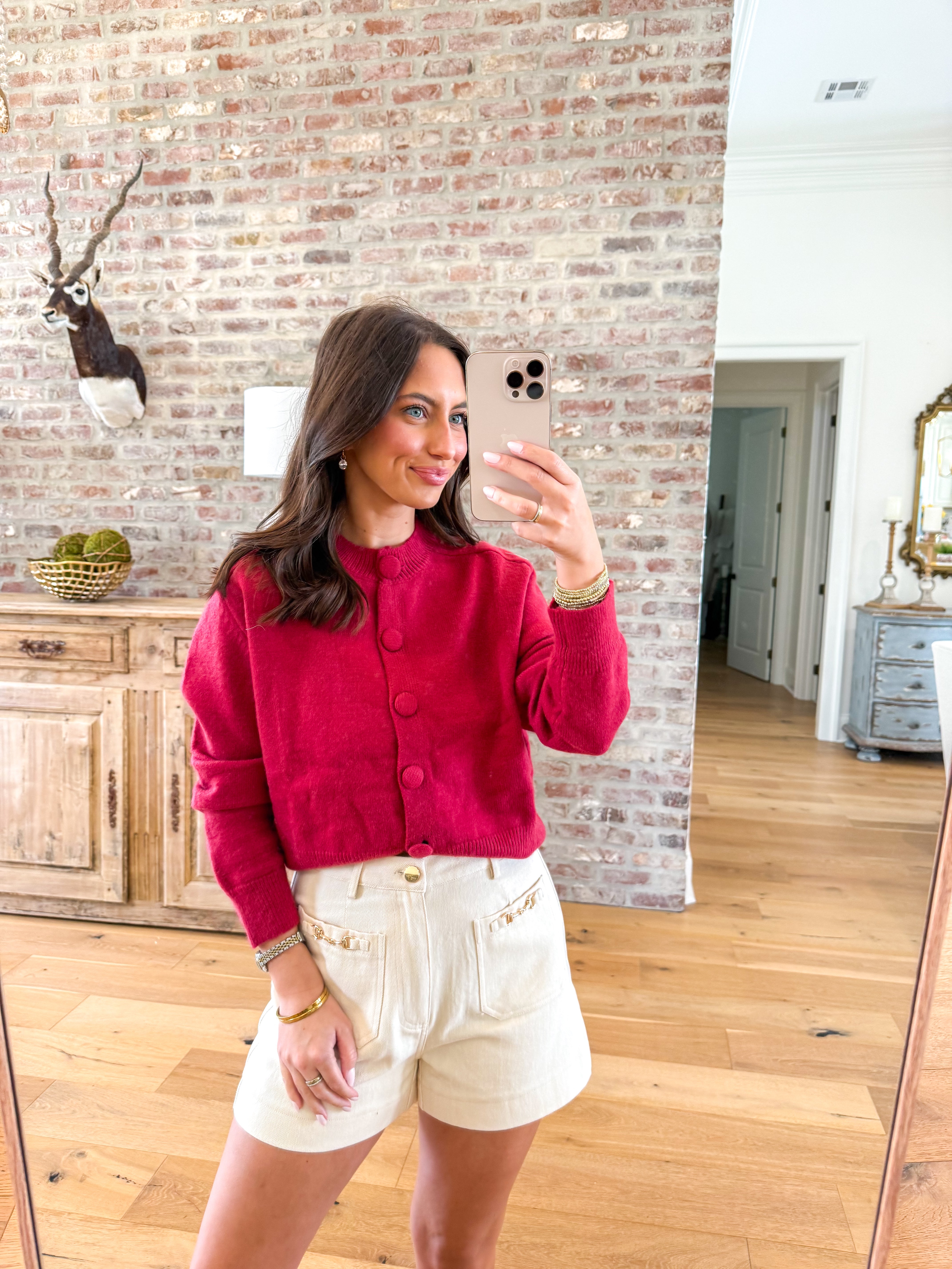 Cherry Charm Cropped Cardigan