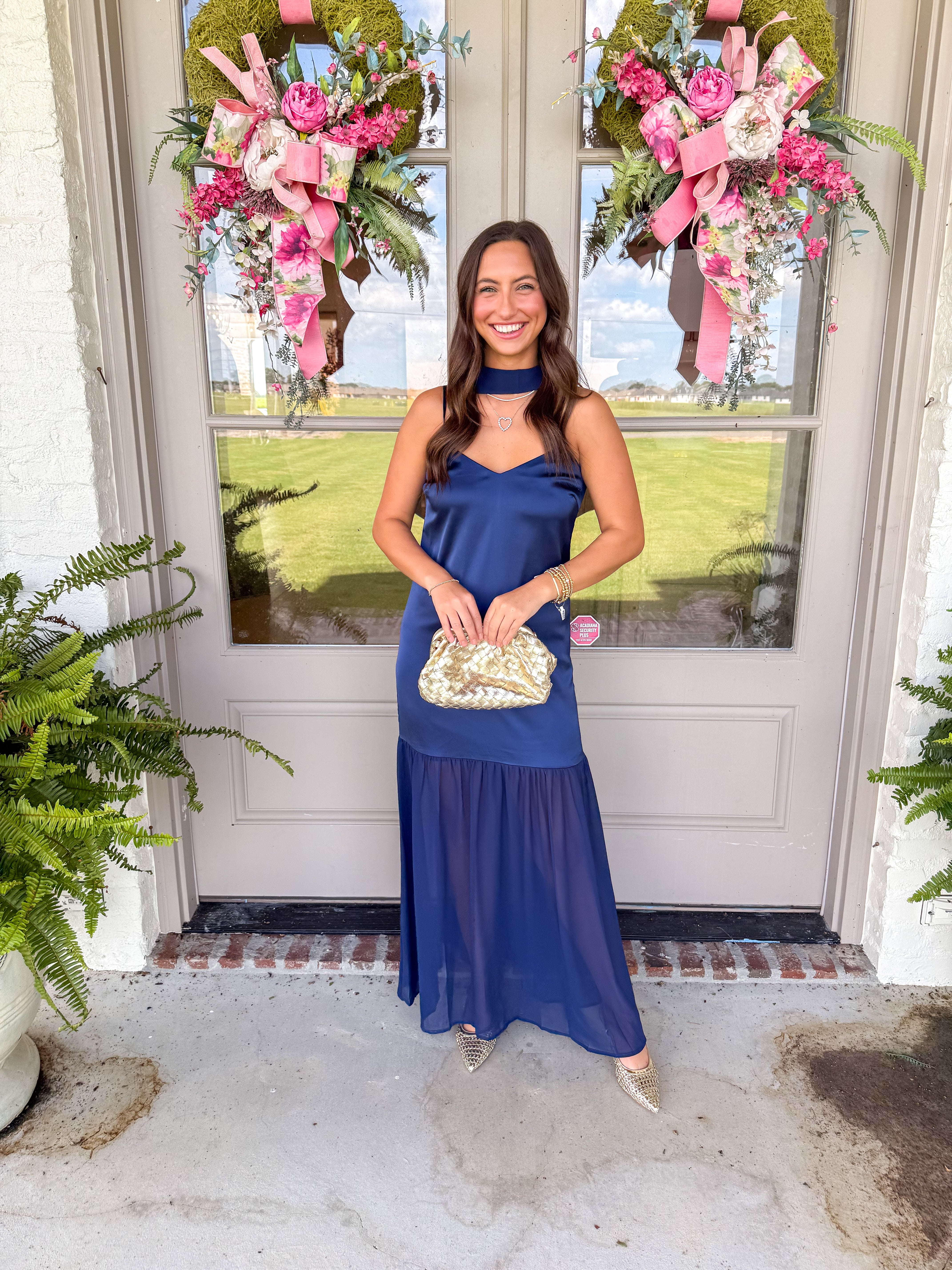 The Evangeline Chiffon Maxi Navy