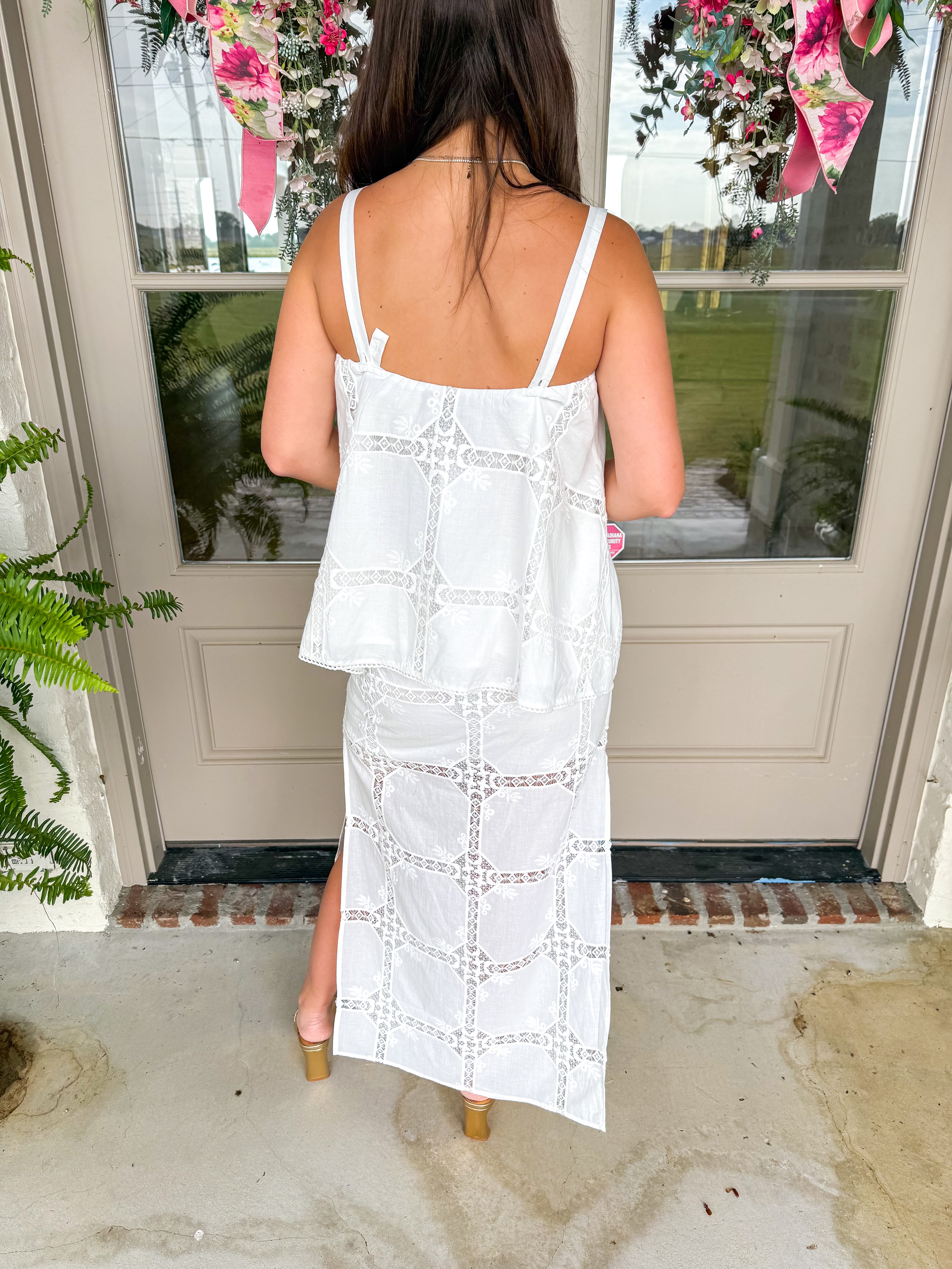 Monique White Embroidery Skirt