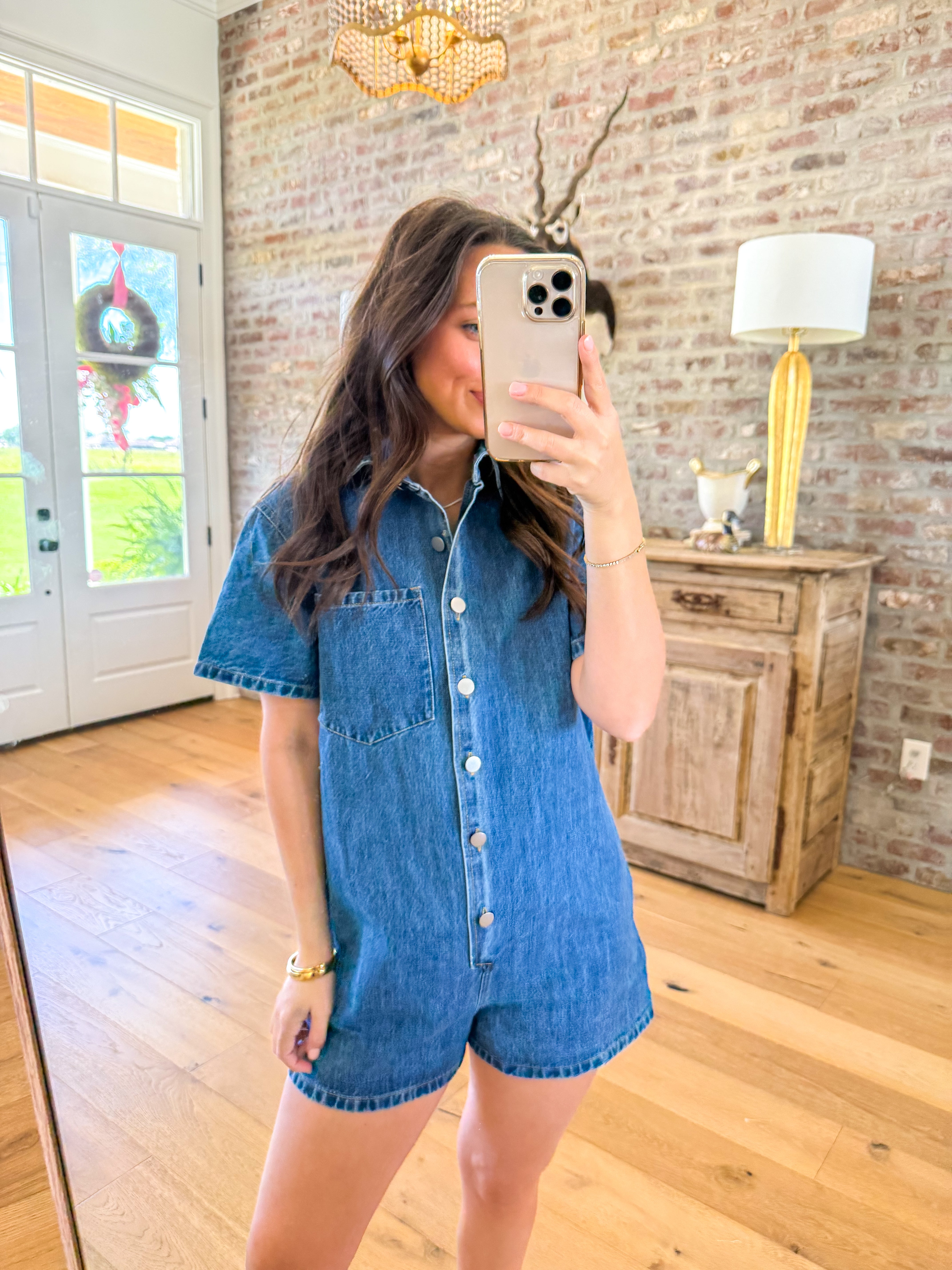 Isabel Denim Oversized Shirt Romper