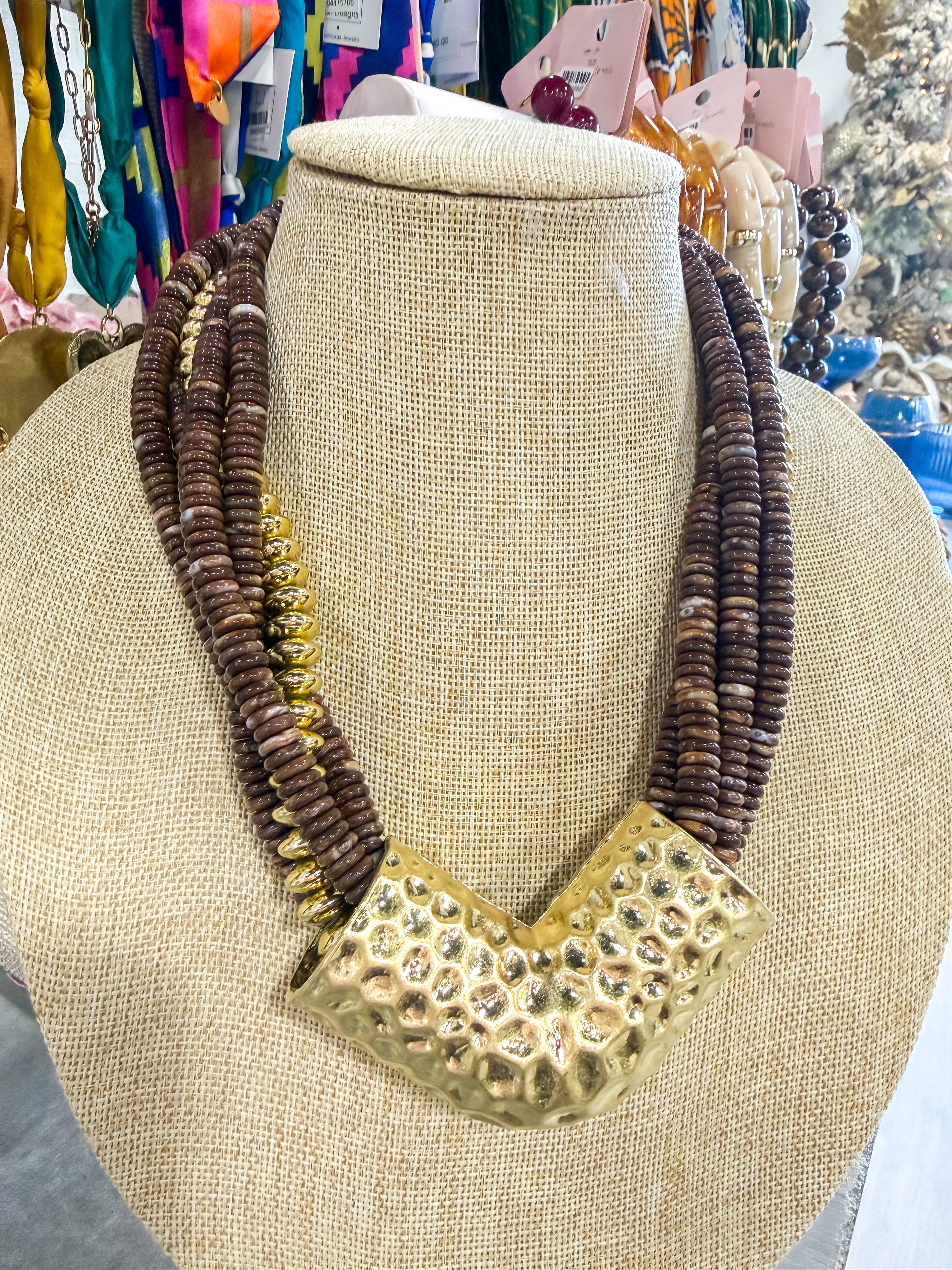 Brown & Gold Multi Necklace