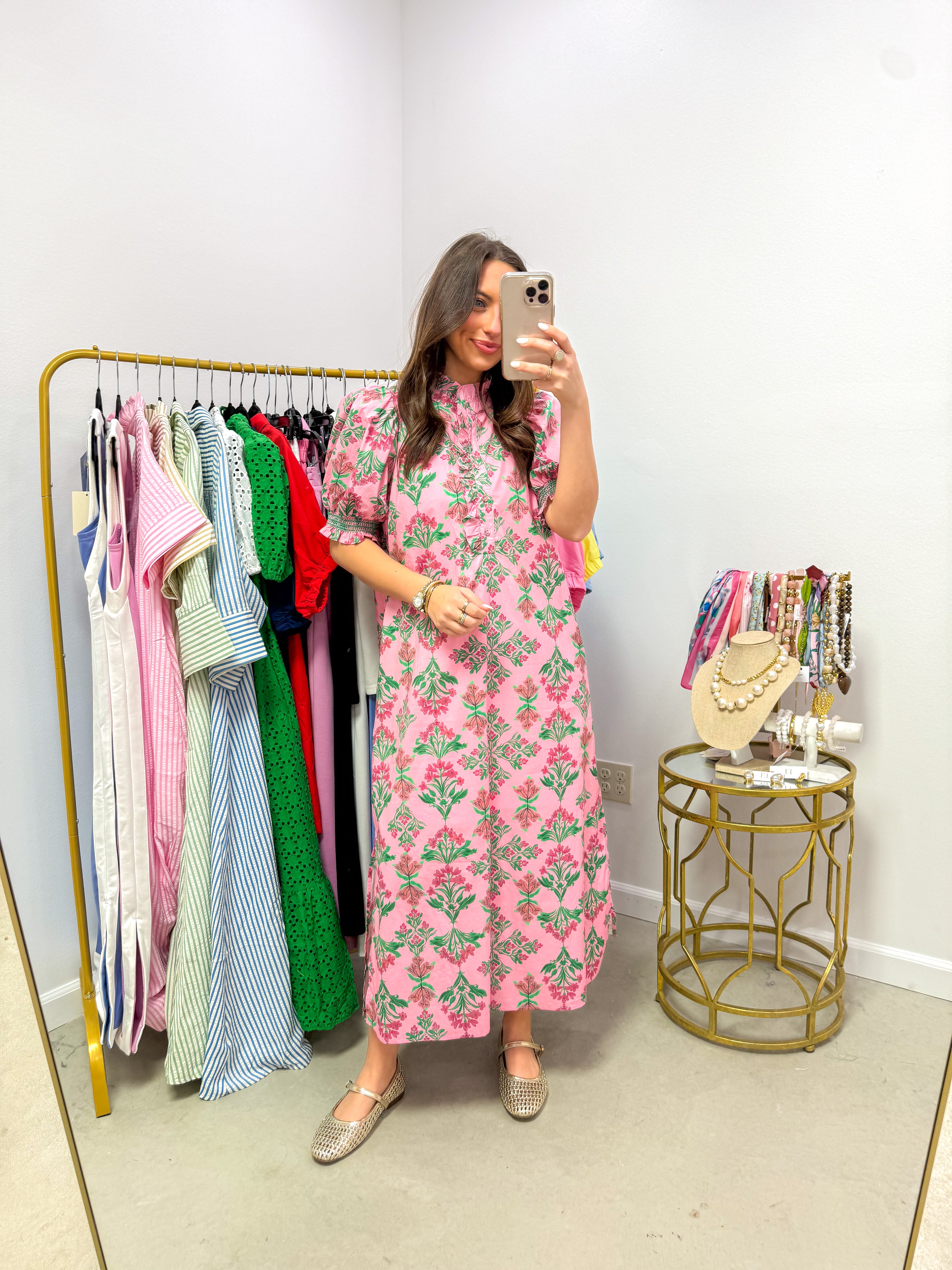Eloise Pink Floral Midi