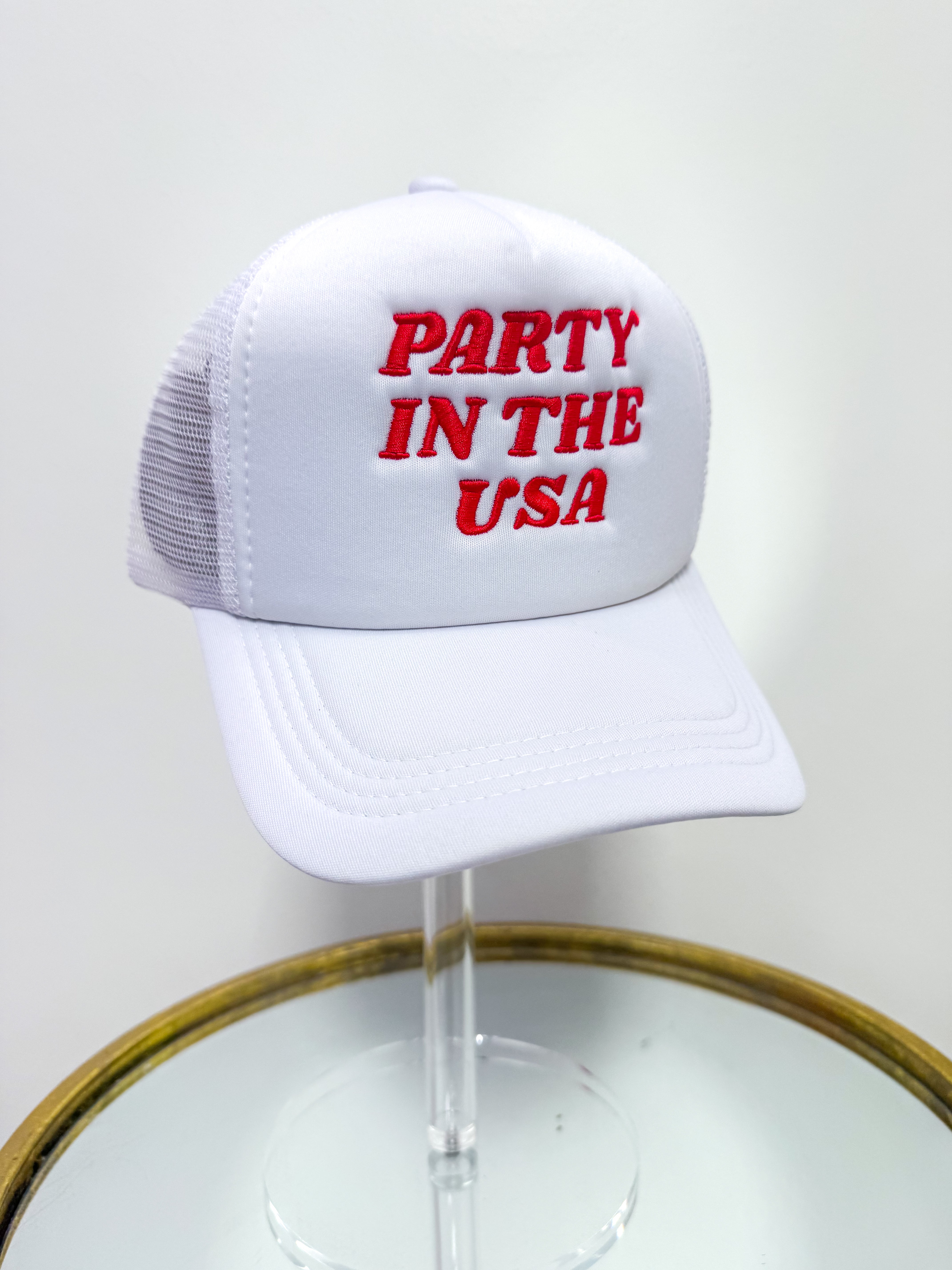 Party In The USA Trucker- White & Red