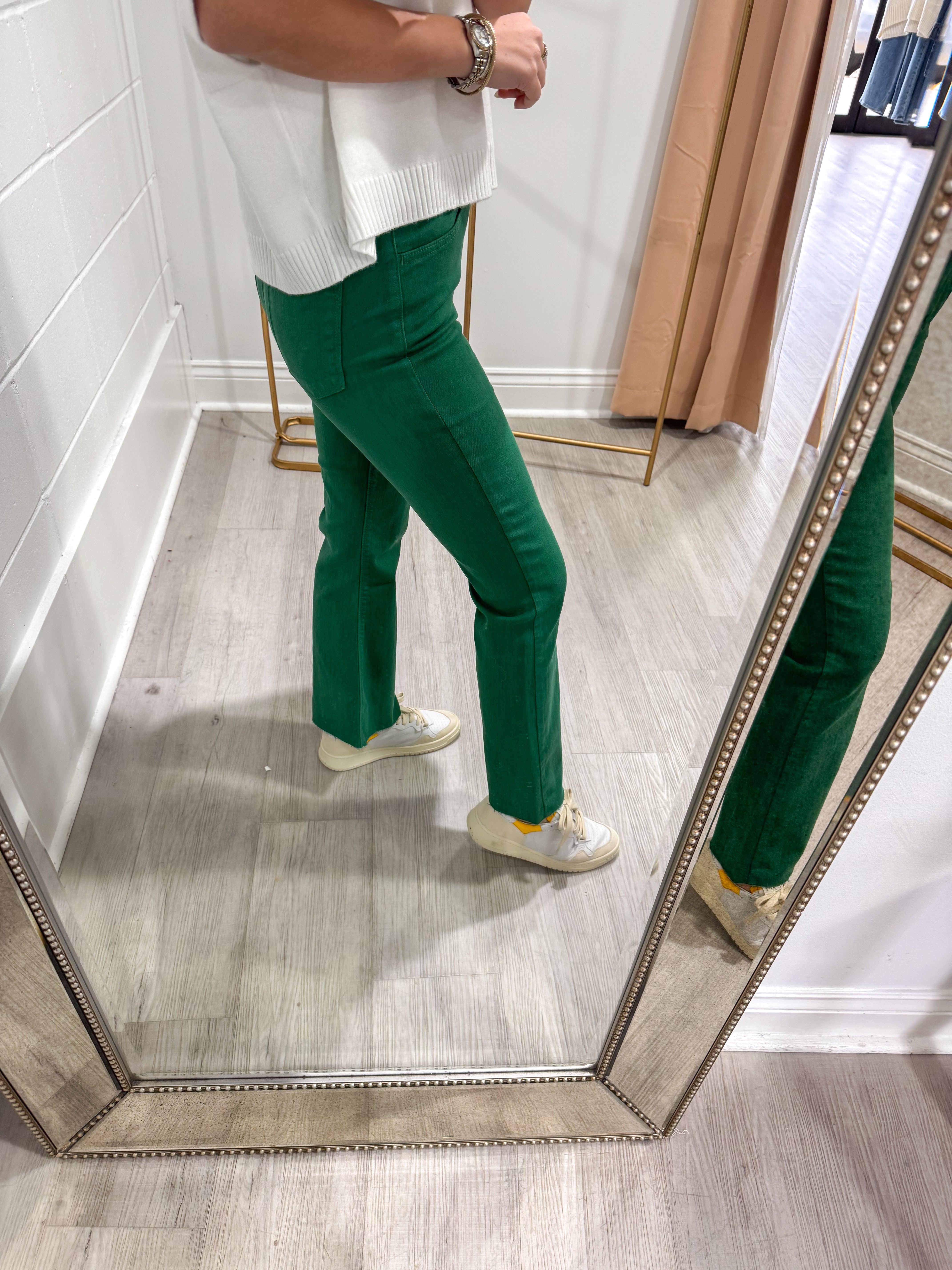 Kelly Green HR Tonal Crop Flare