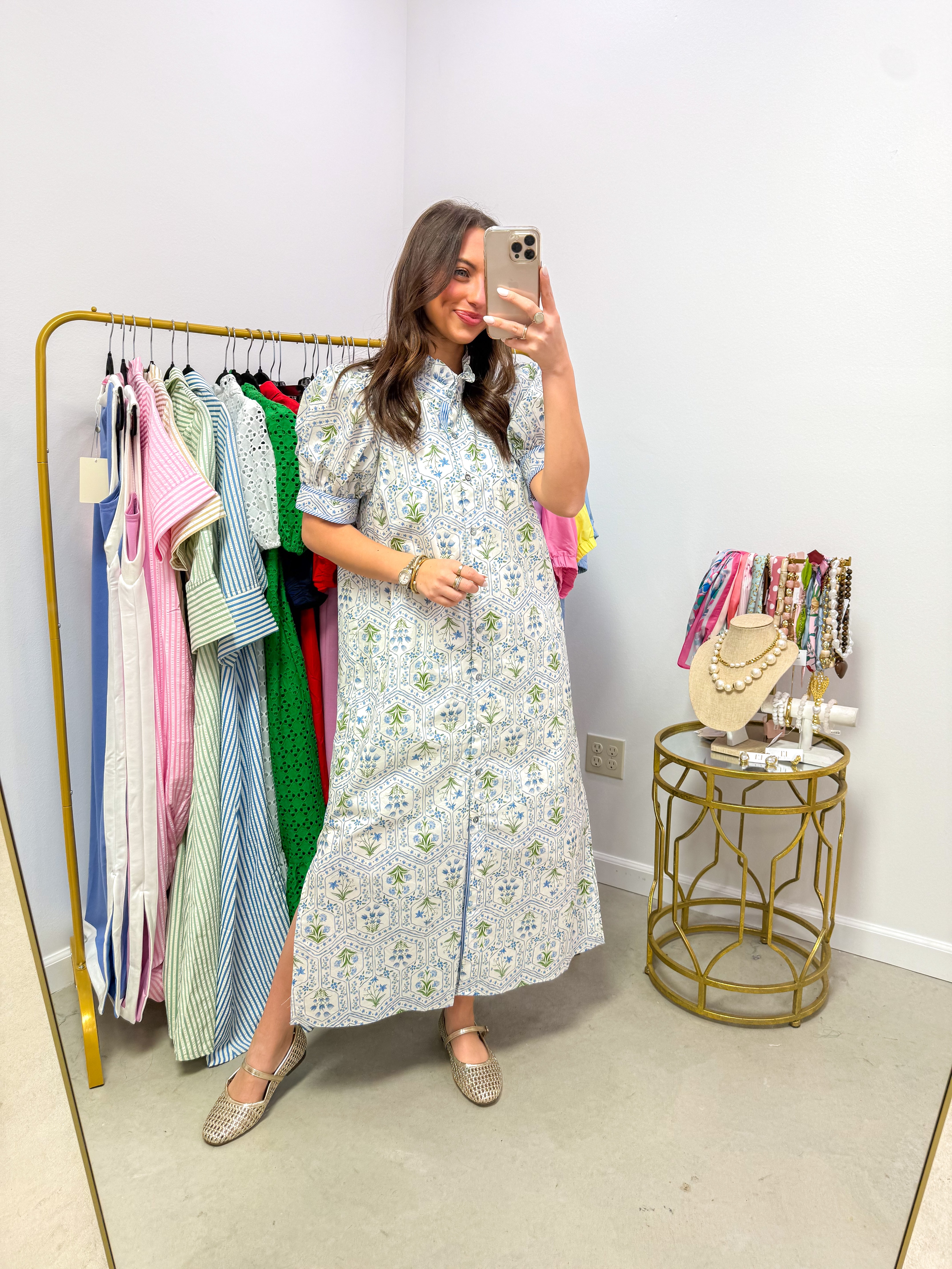 Blooming Grace Blue Floral Midi