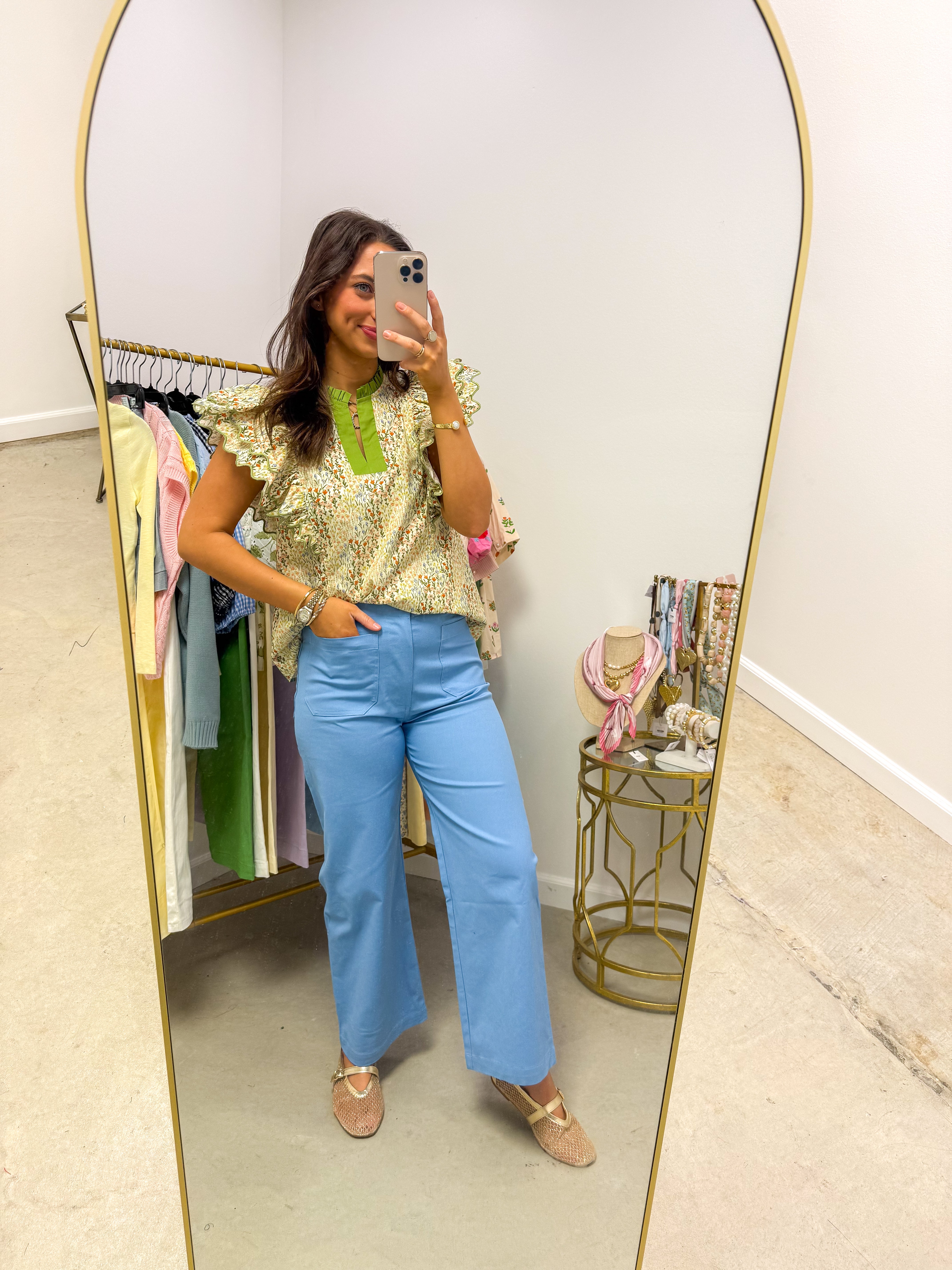 Green Petal Bliss Blouse