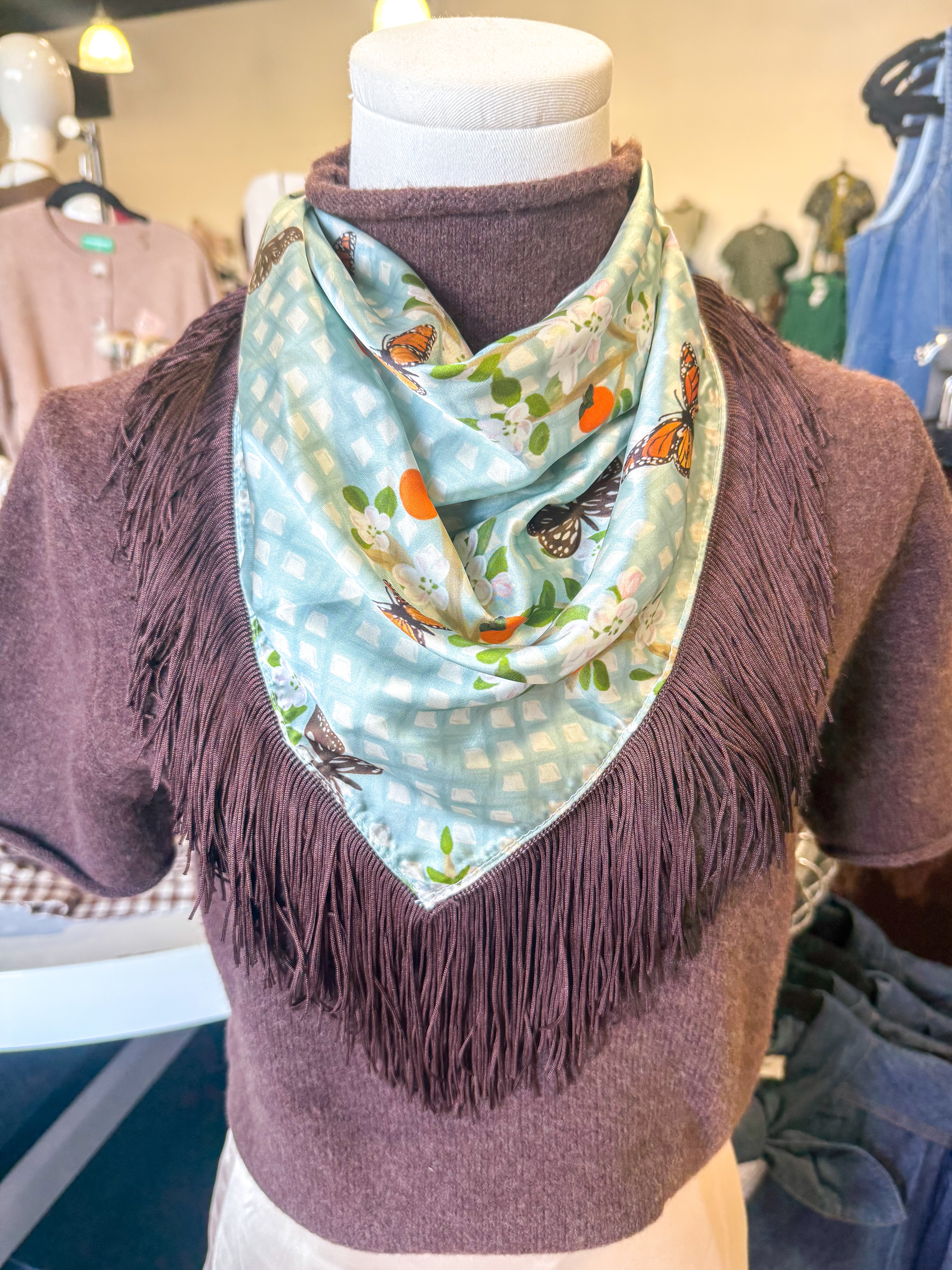 The Citrus Garden Fringe Scarf