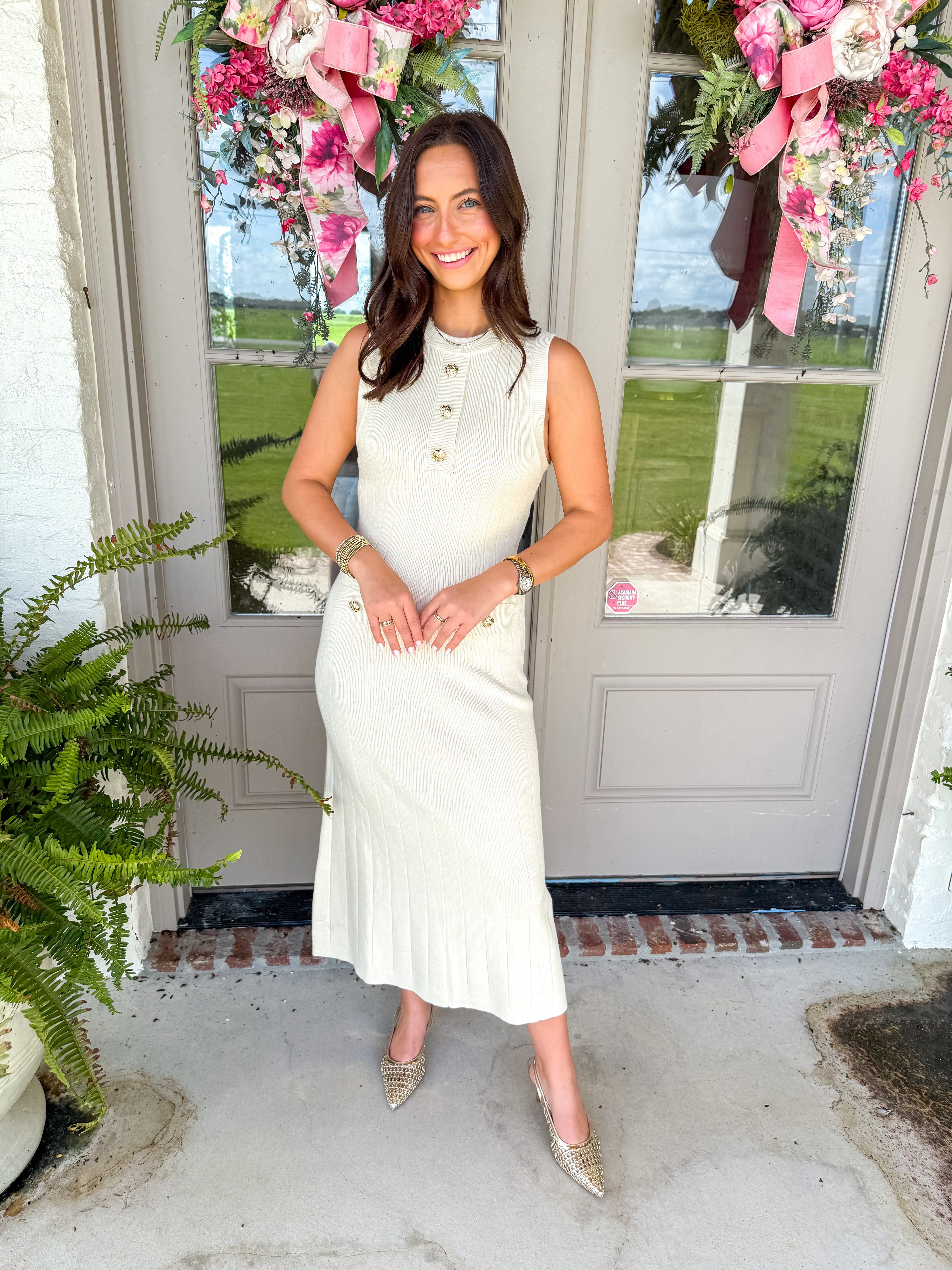 The Ivory Ribbon Midi Dress