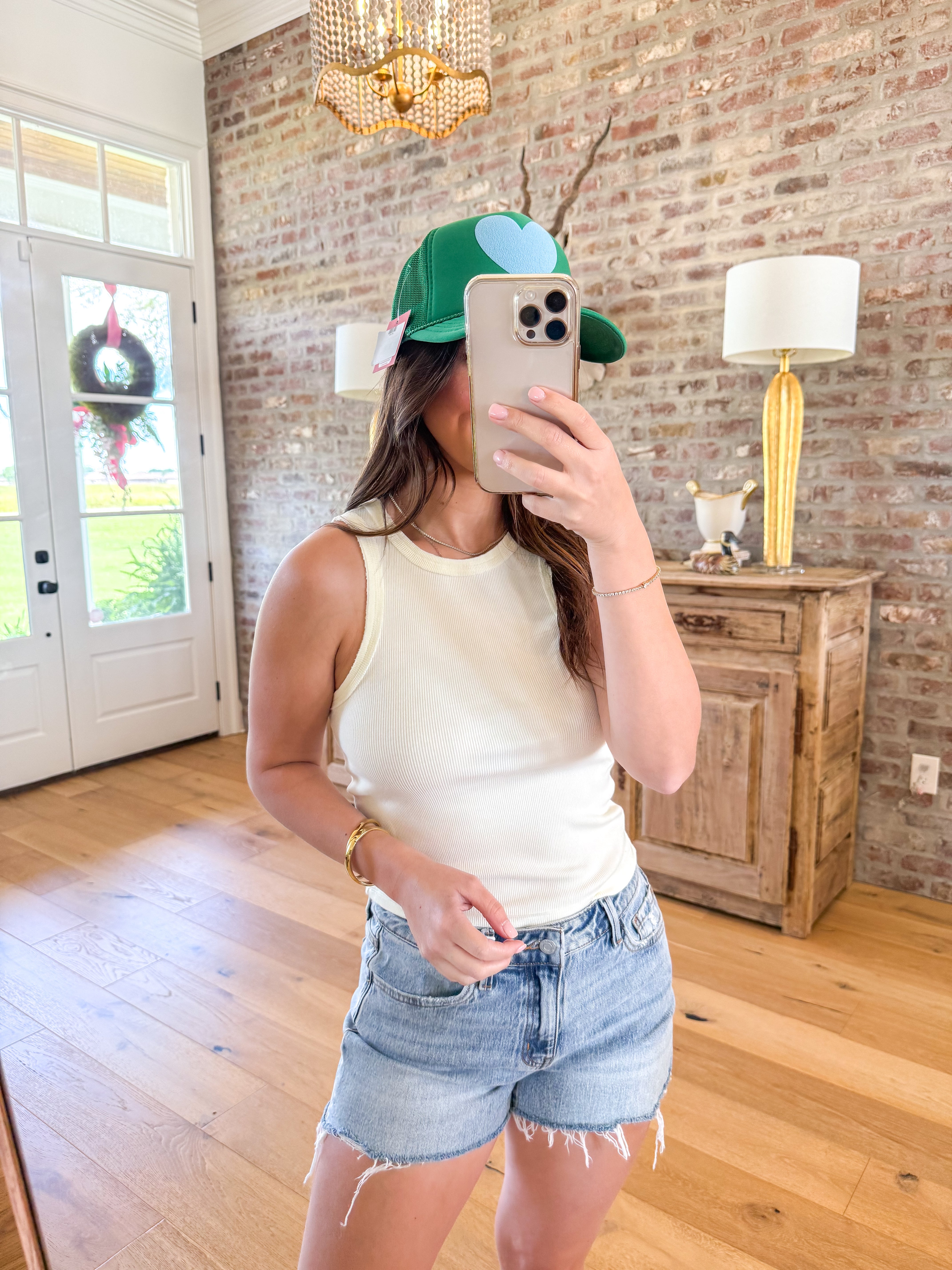 Sweet Tea Ribbed Tank Cream