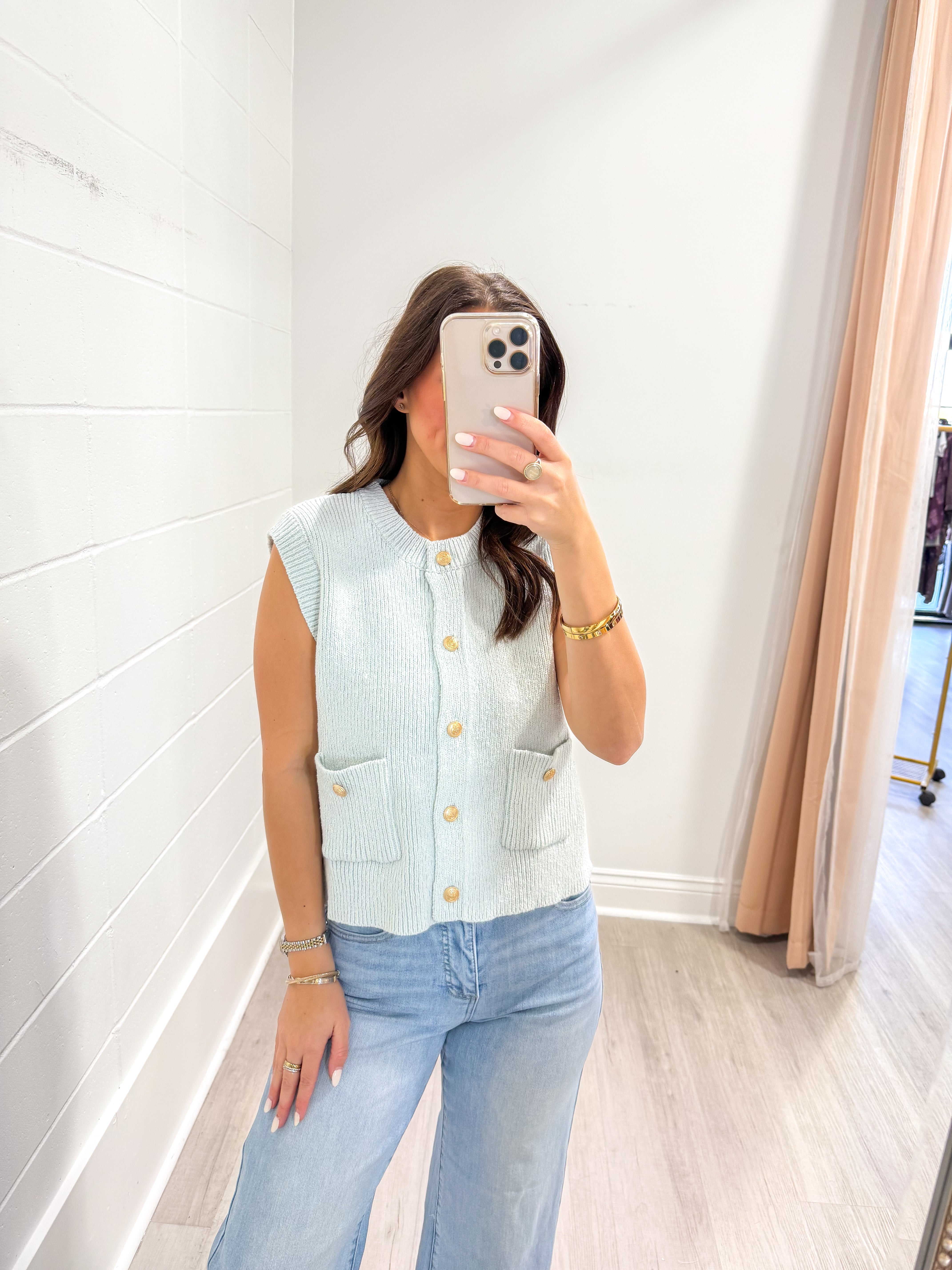 Lakelyn Light Blue Sweater Tank