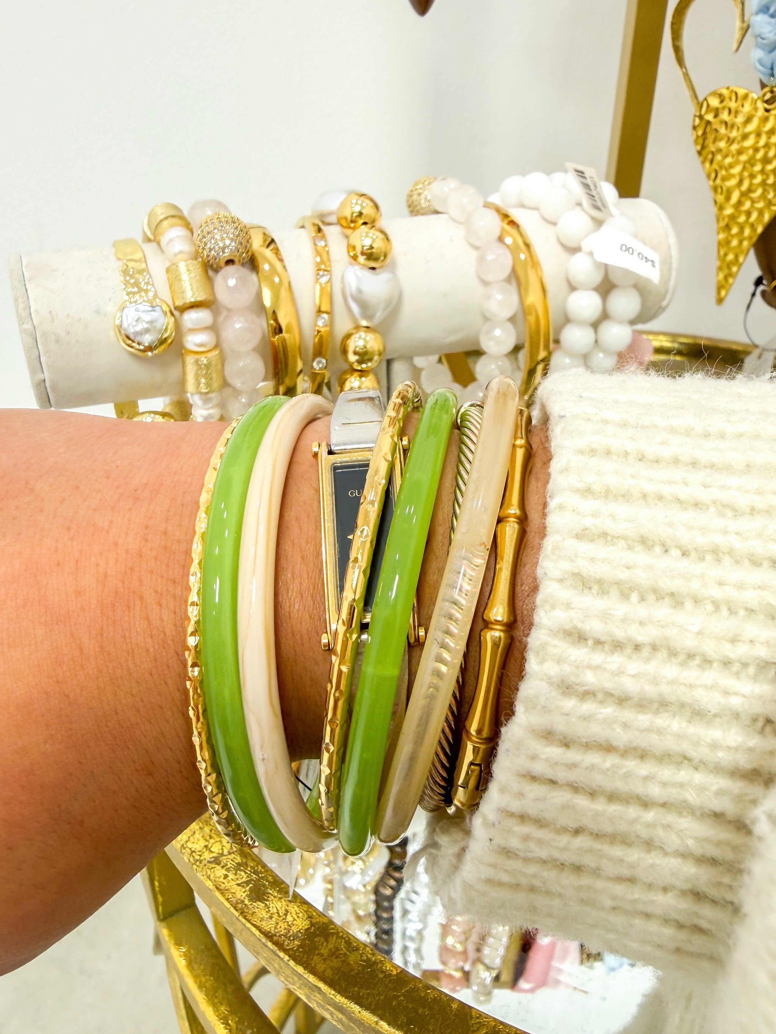 Green & Gold Bangle Set