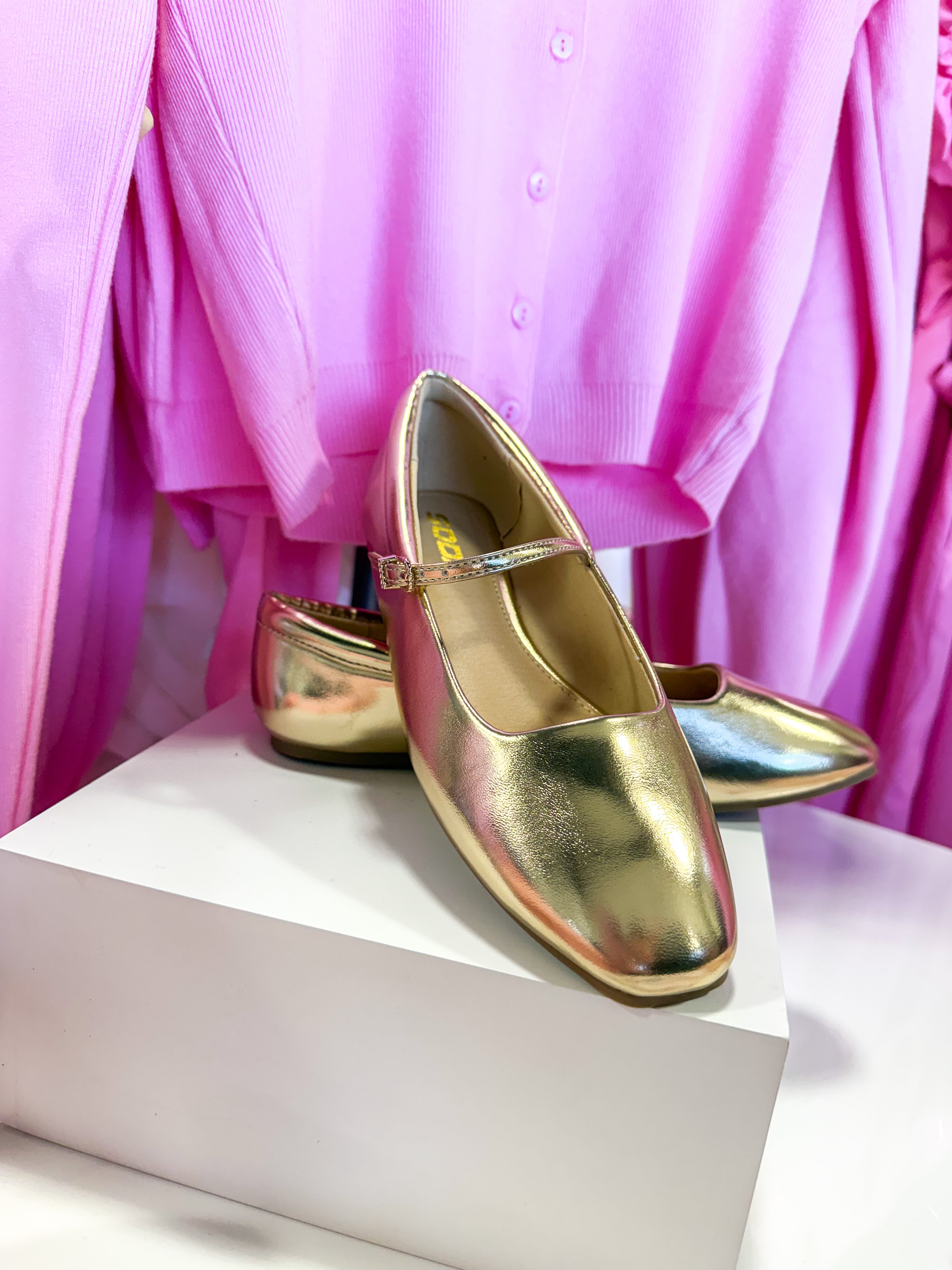 Kiana Gold Ballet Flats