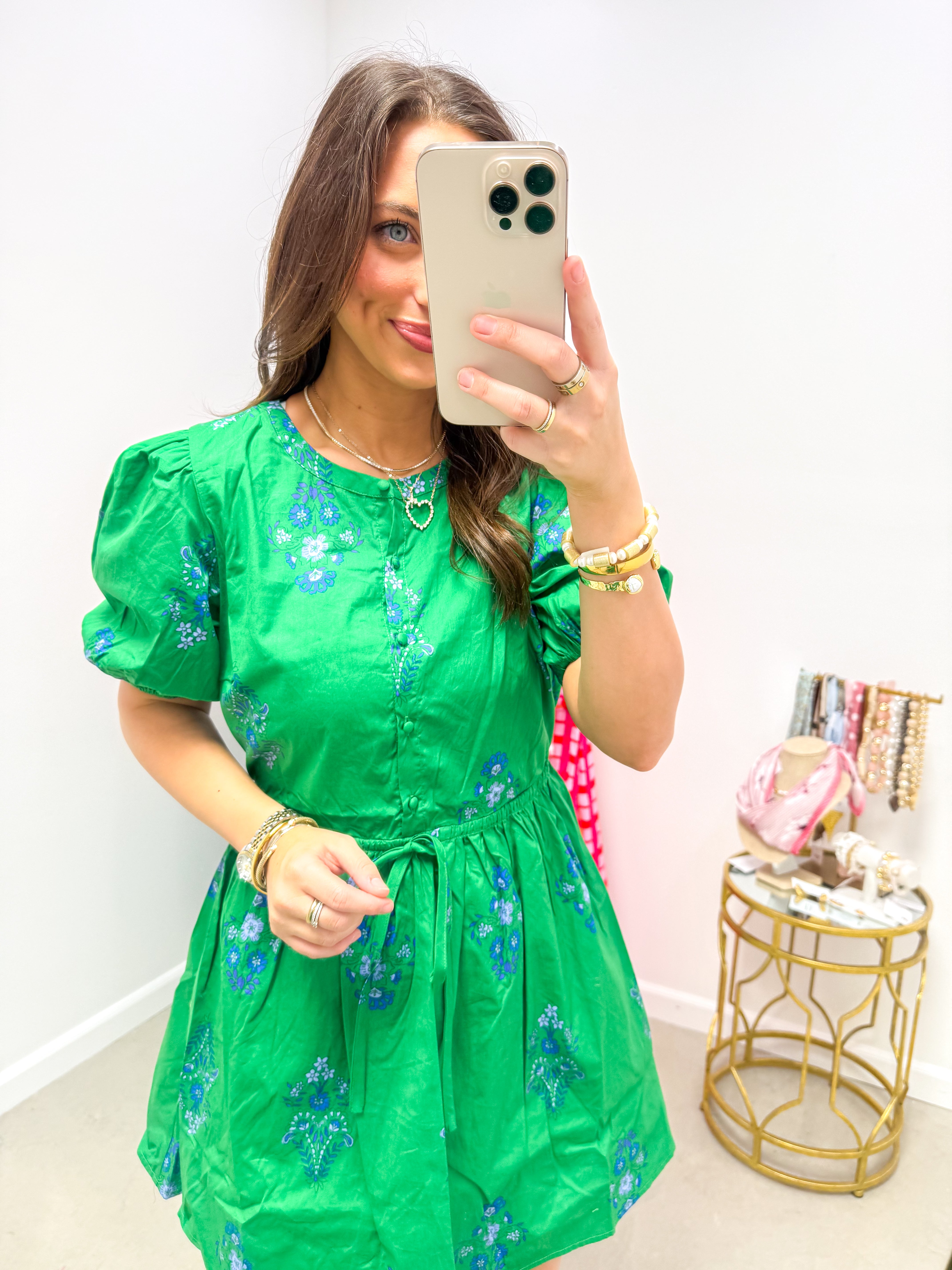 Halina Floral Alba Puff Sleeve Mini