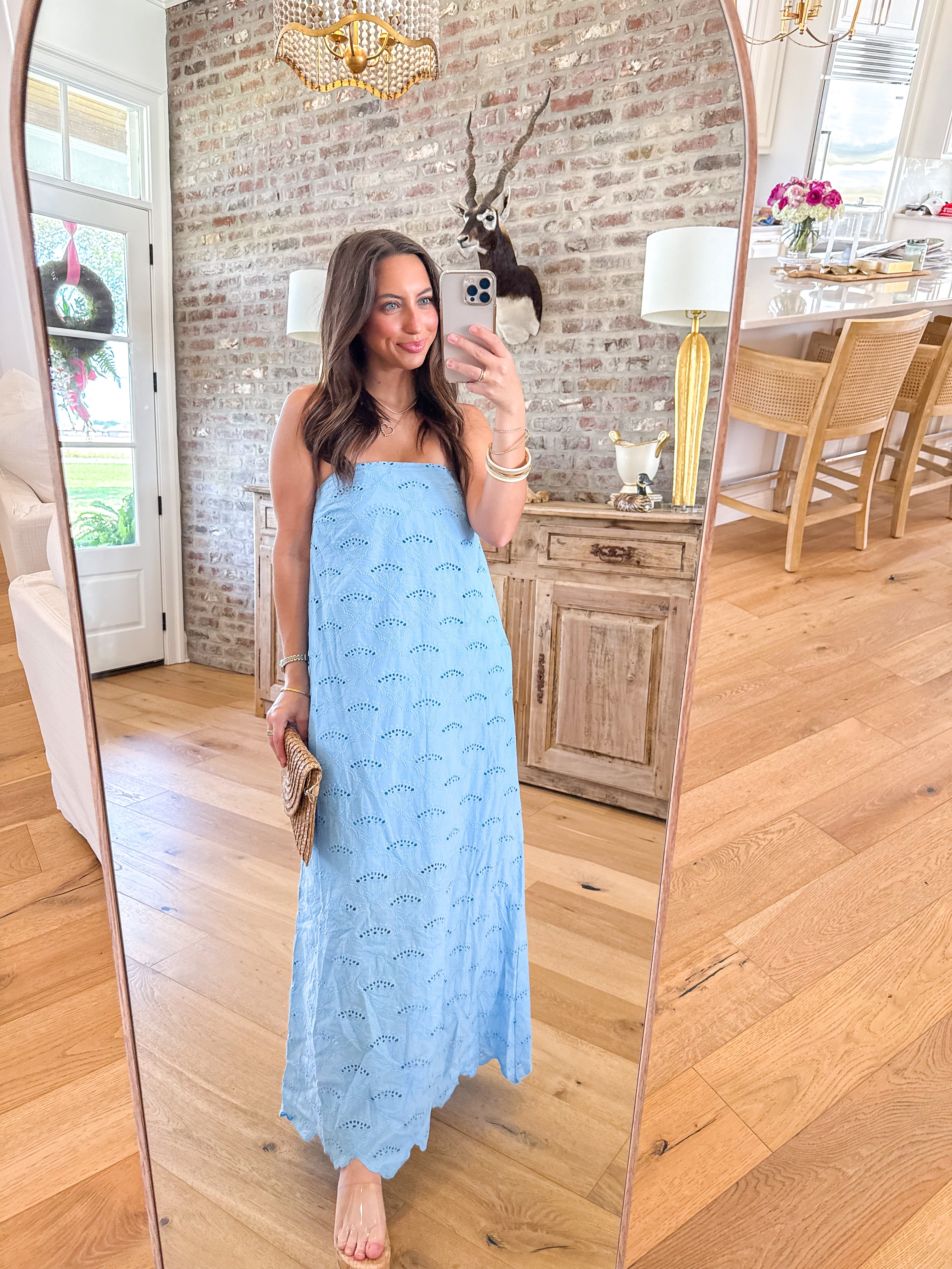 Sunny Days Eyelet Midi Blue