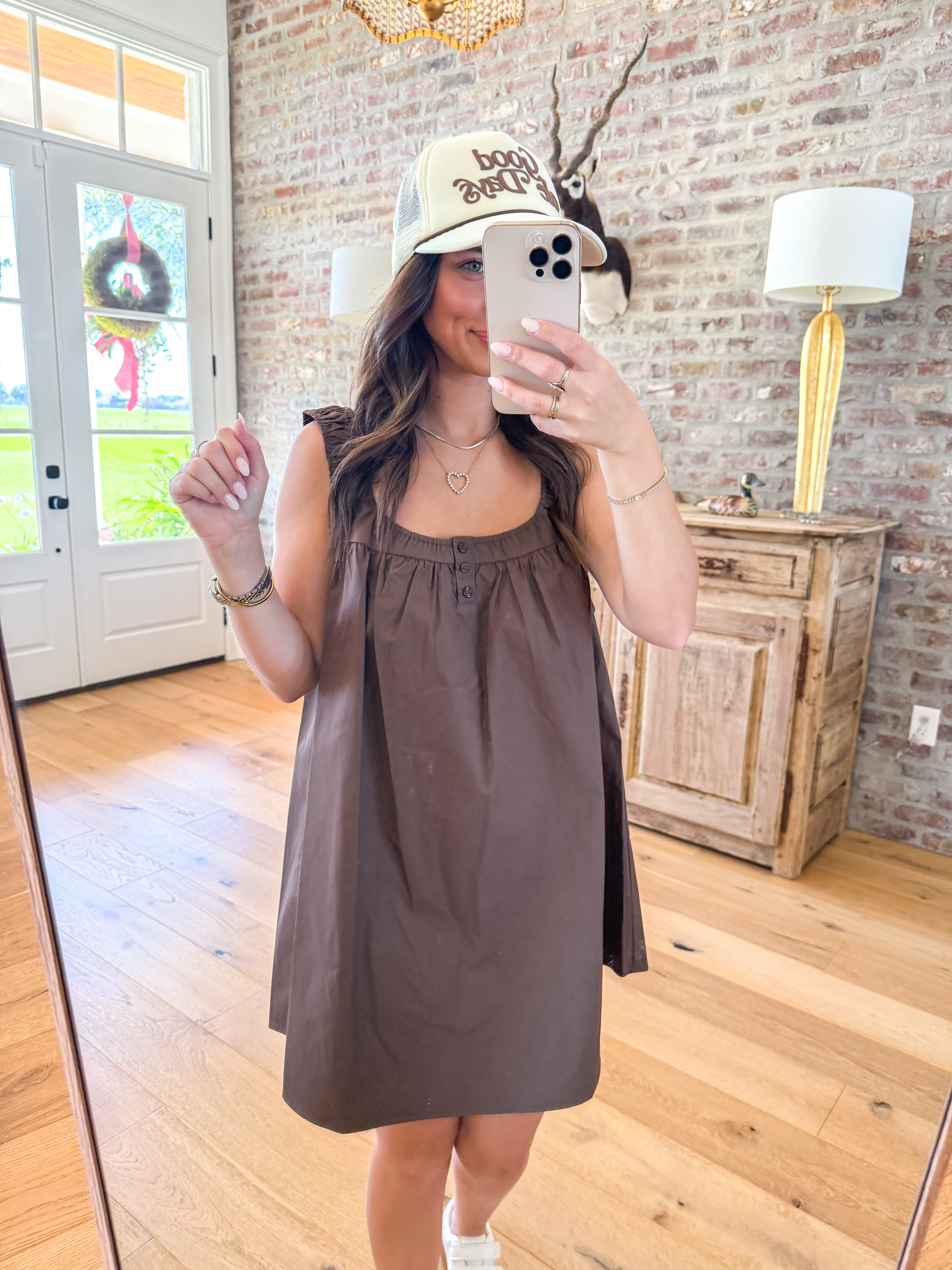 Finn Swing Mini Dress Coffee