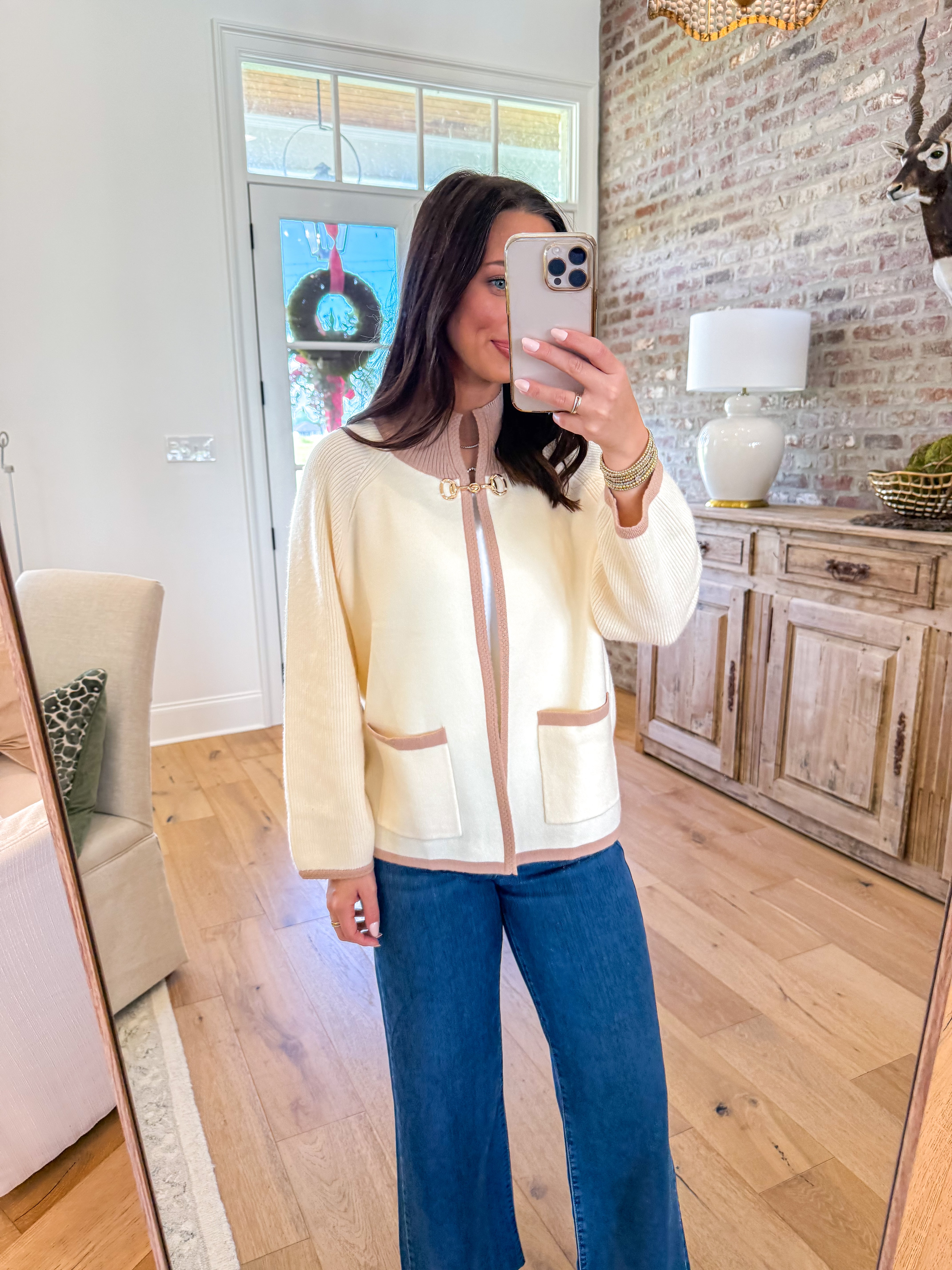 Camel & Cream Knit Cardigan
