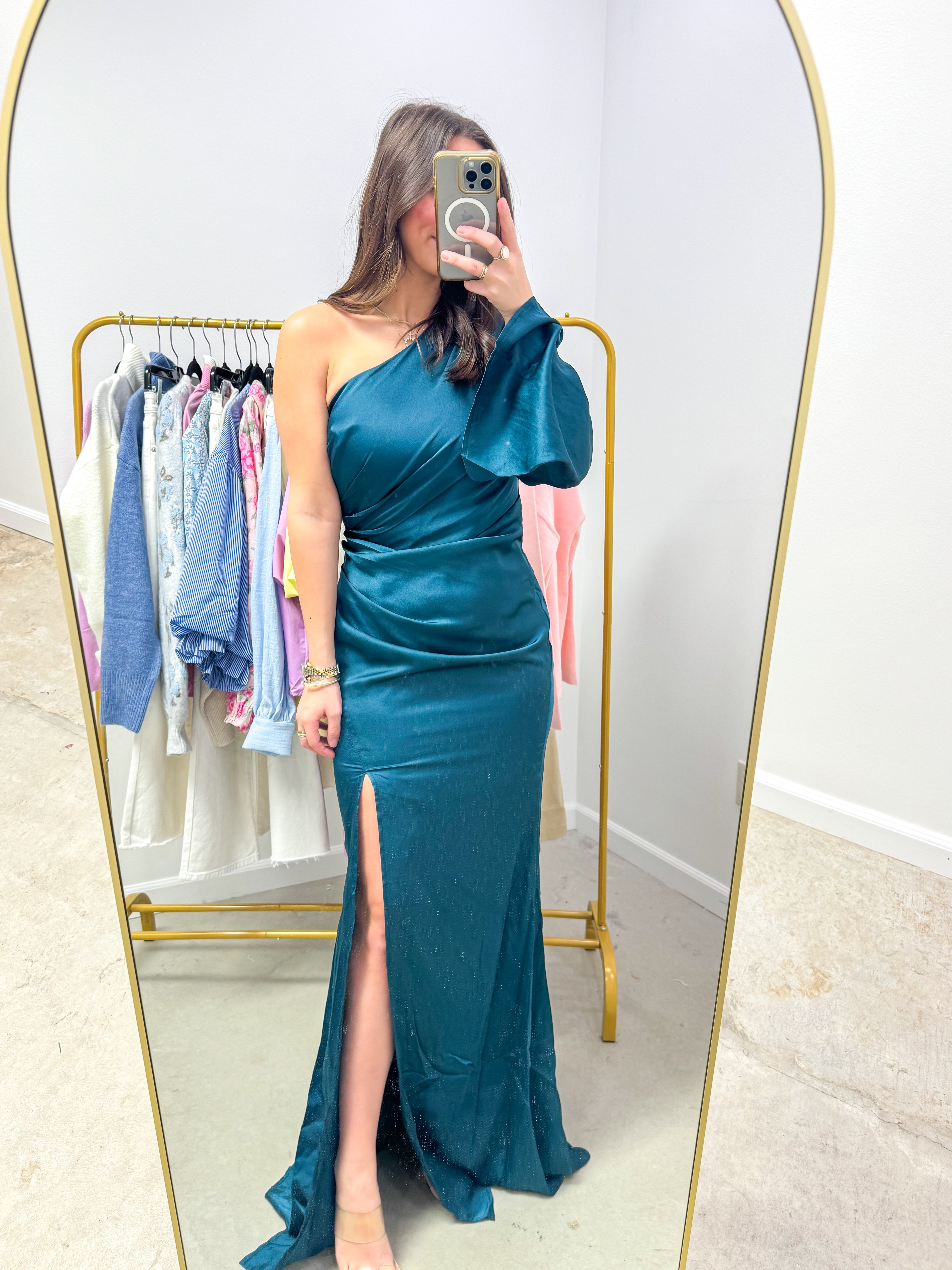 The Queen's Krewe Teal Ballgown