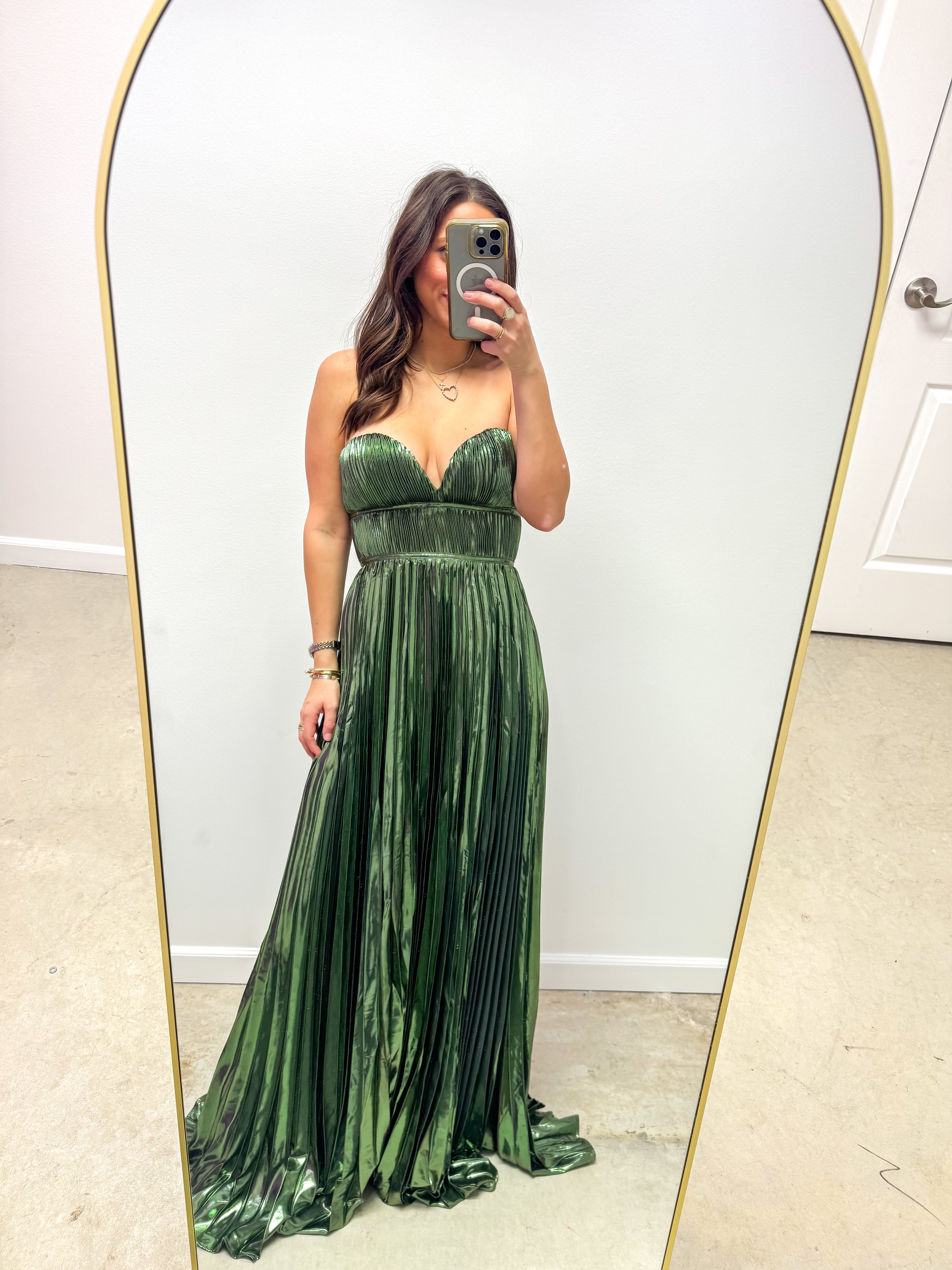 Southern Masque Olive Ballgown