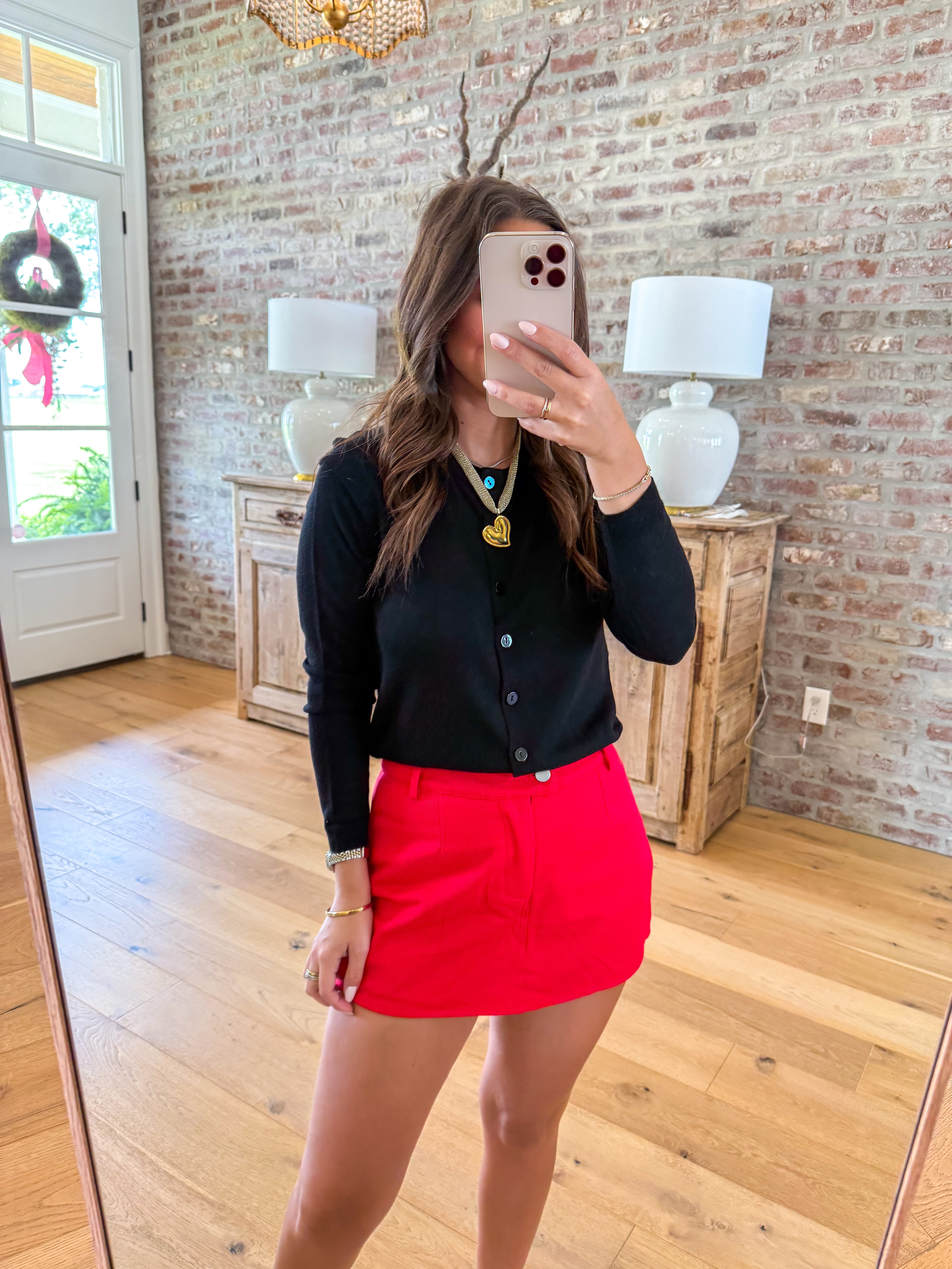 Gameday Best Denim Skort Red