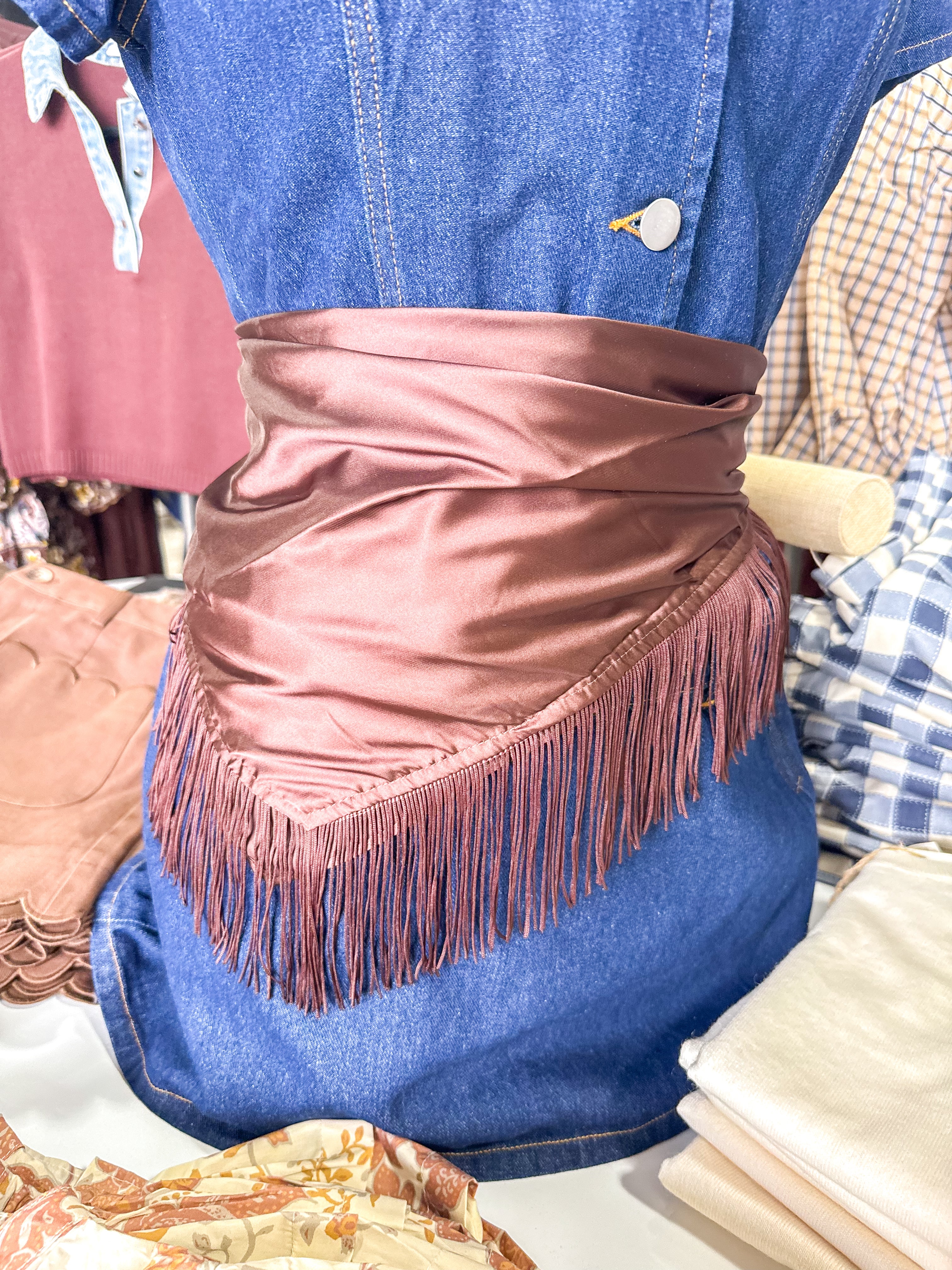 Solid Fringe Scarf Brown