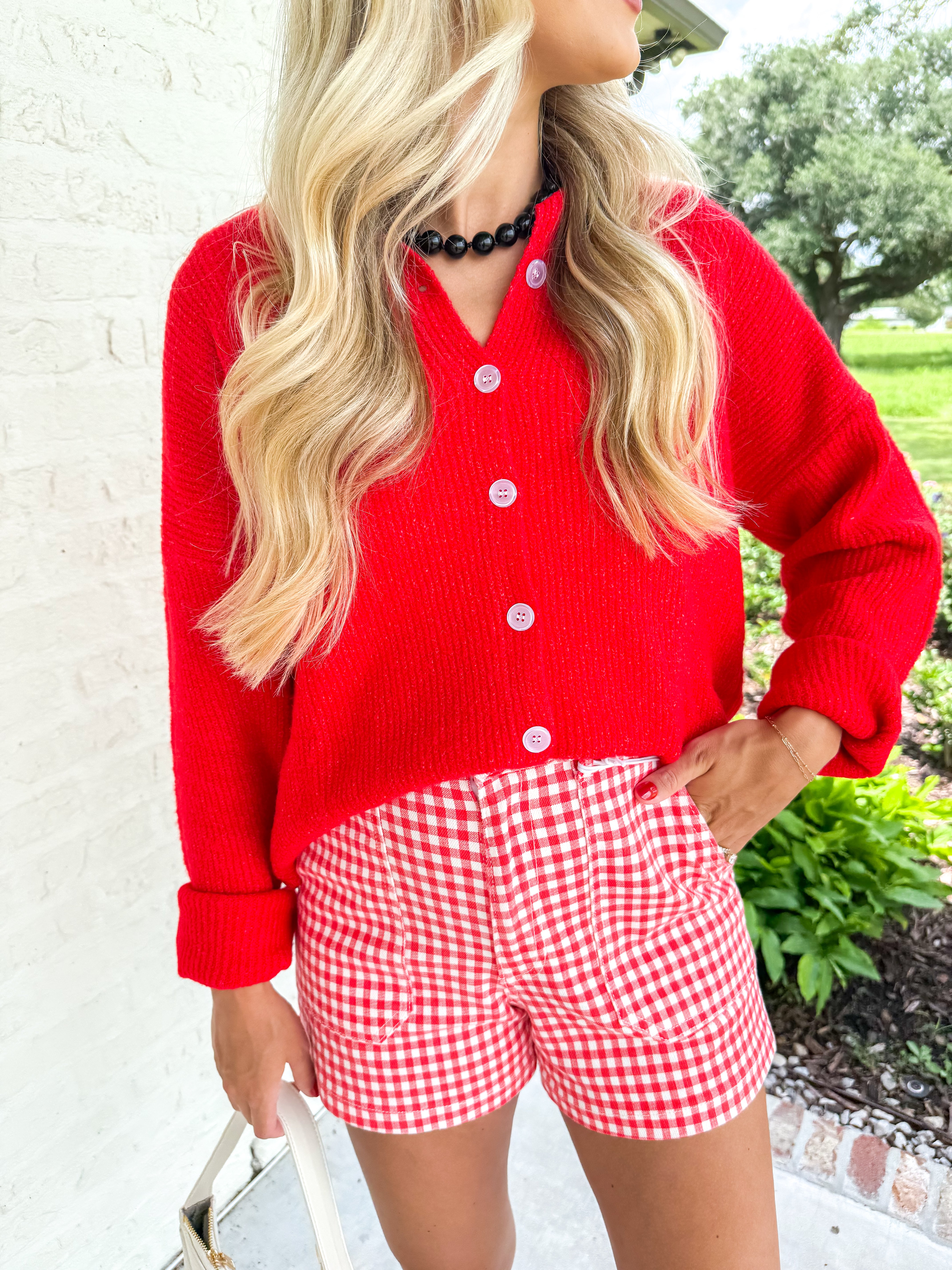 Cherry Pop Button-Front Cardigan