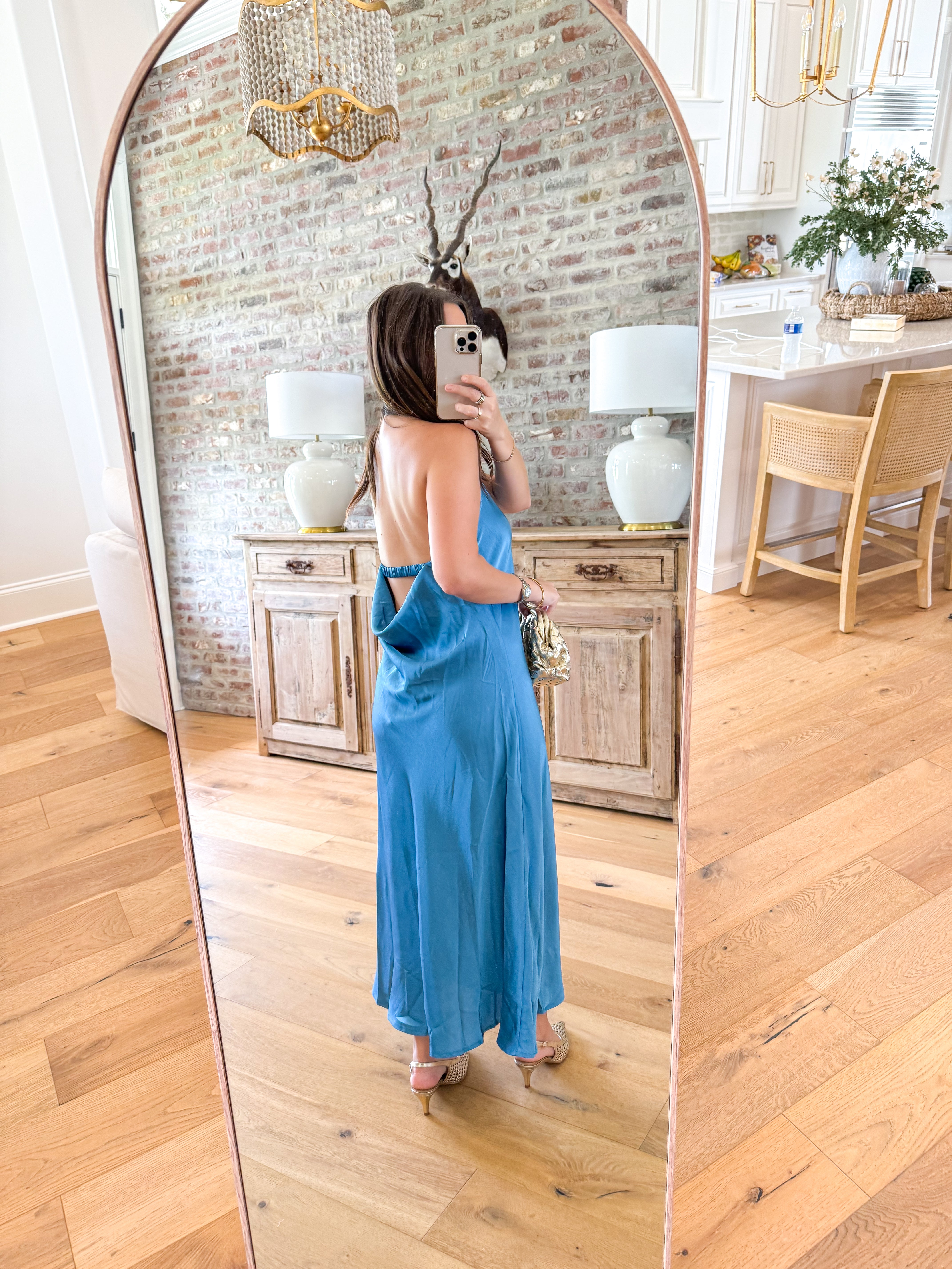 Dusty Blue Darling Halter Dress
