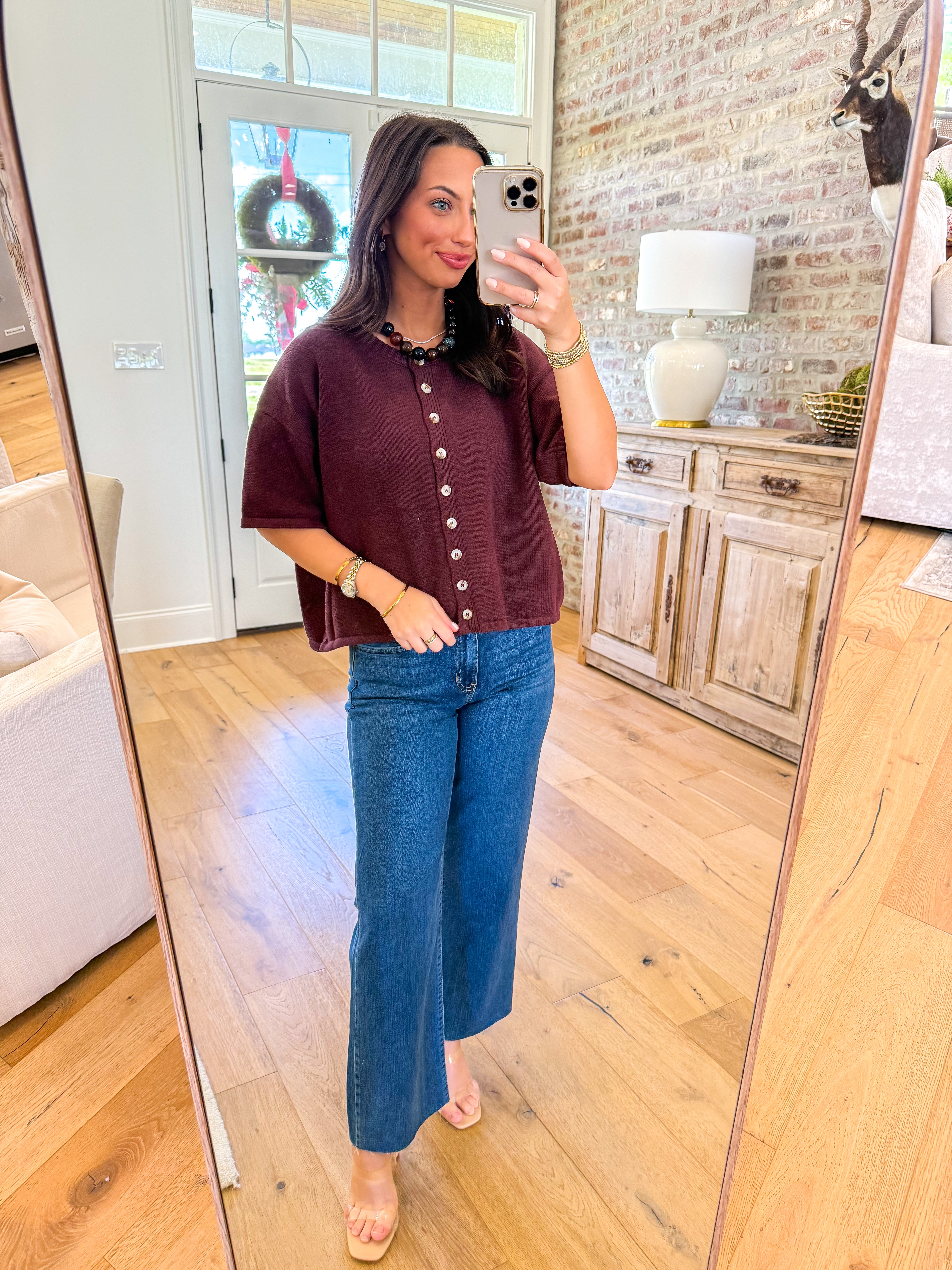 The Weekend Button Knit Espresso