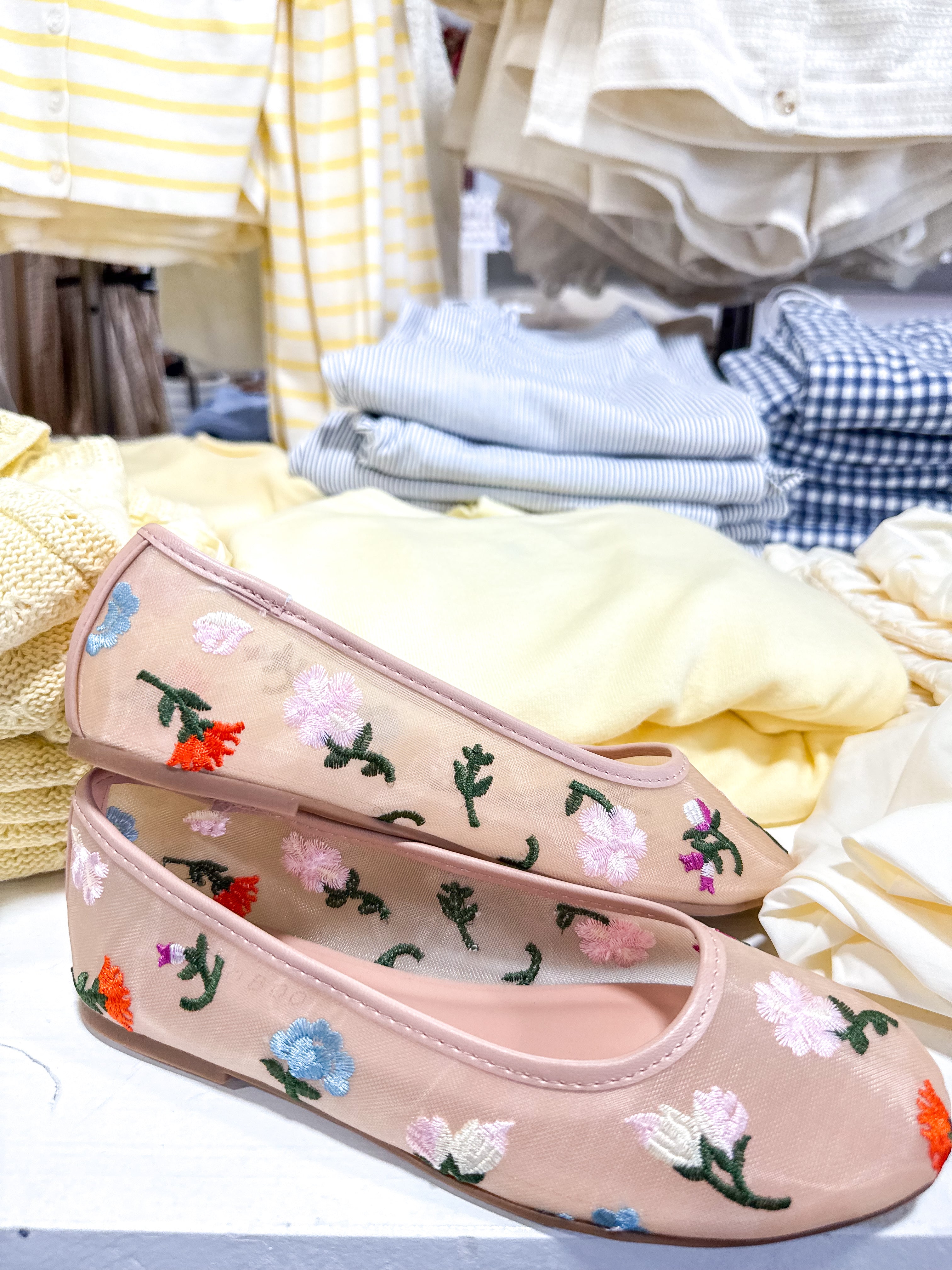 Spring Floral Mesh Ballet Flat