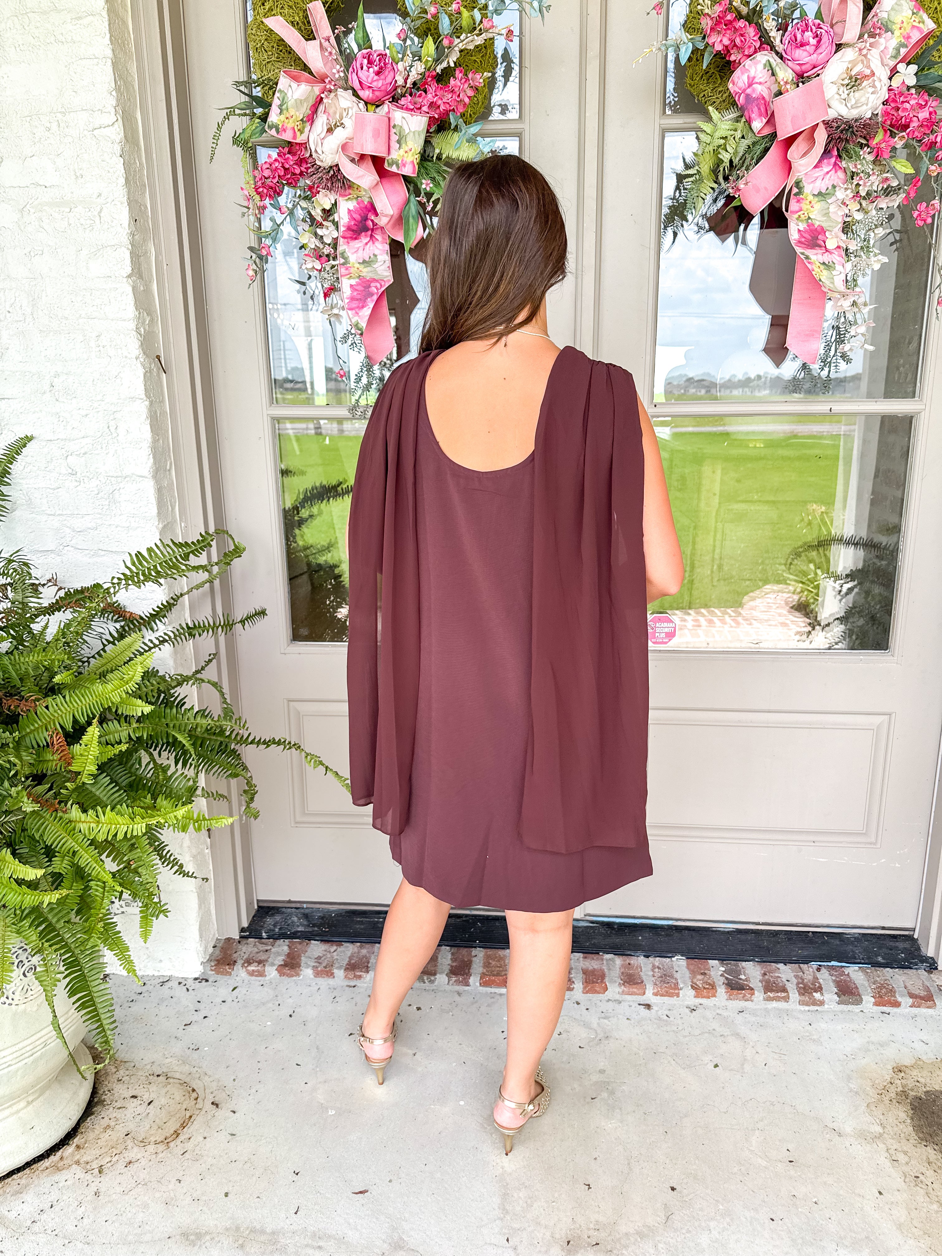 Cocoa Drape Mini Dress