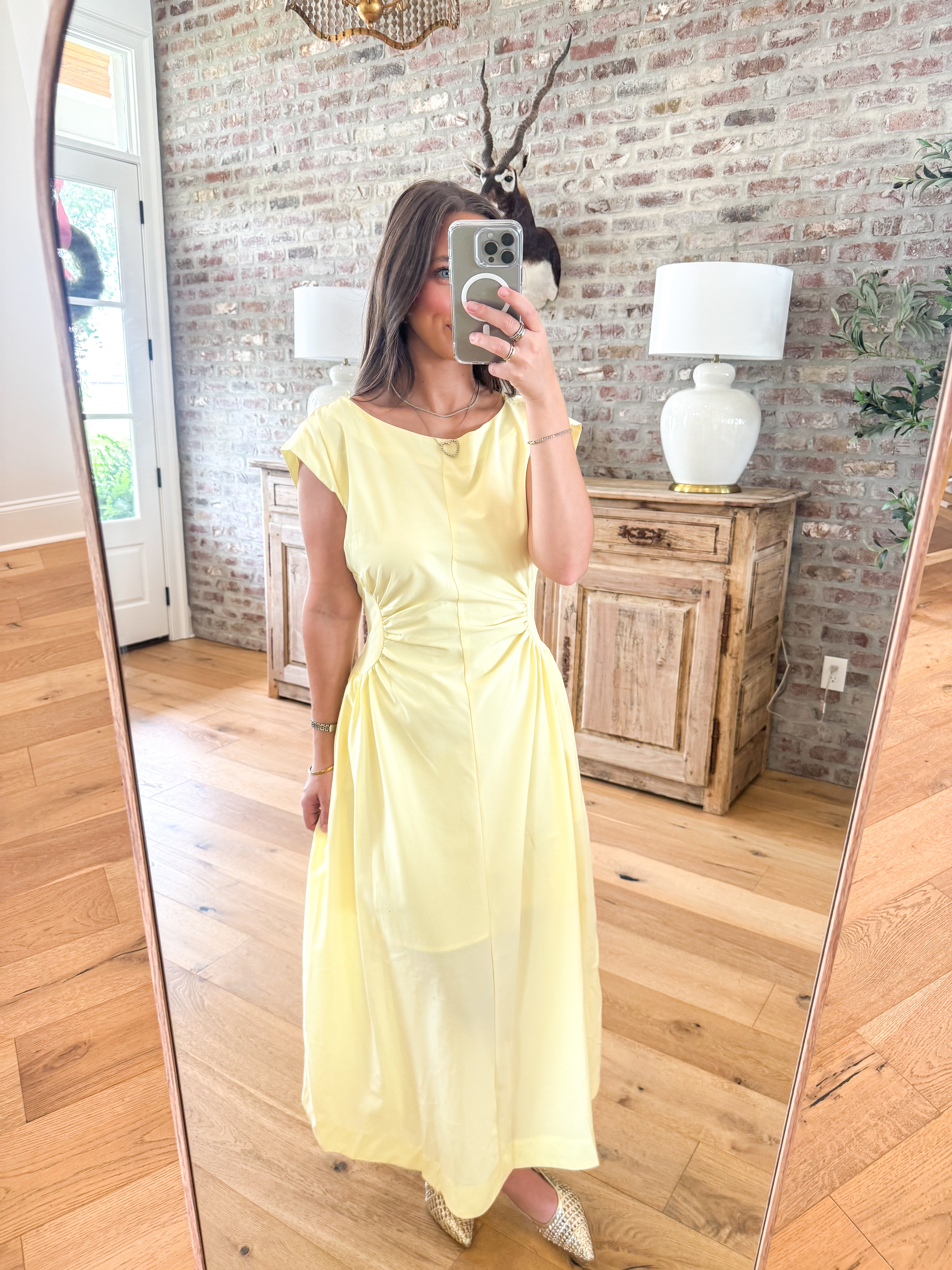 Sunlit Yellow Midi Dress