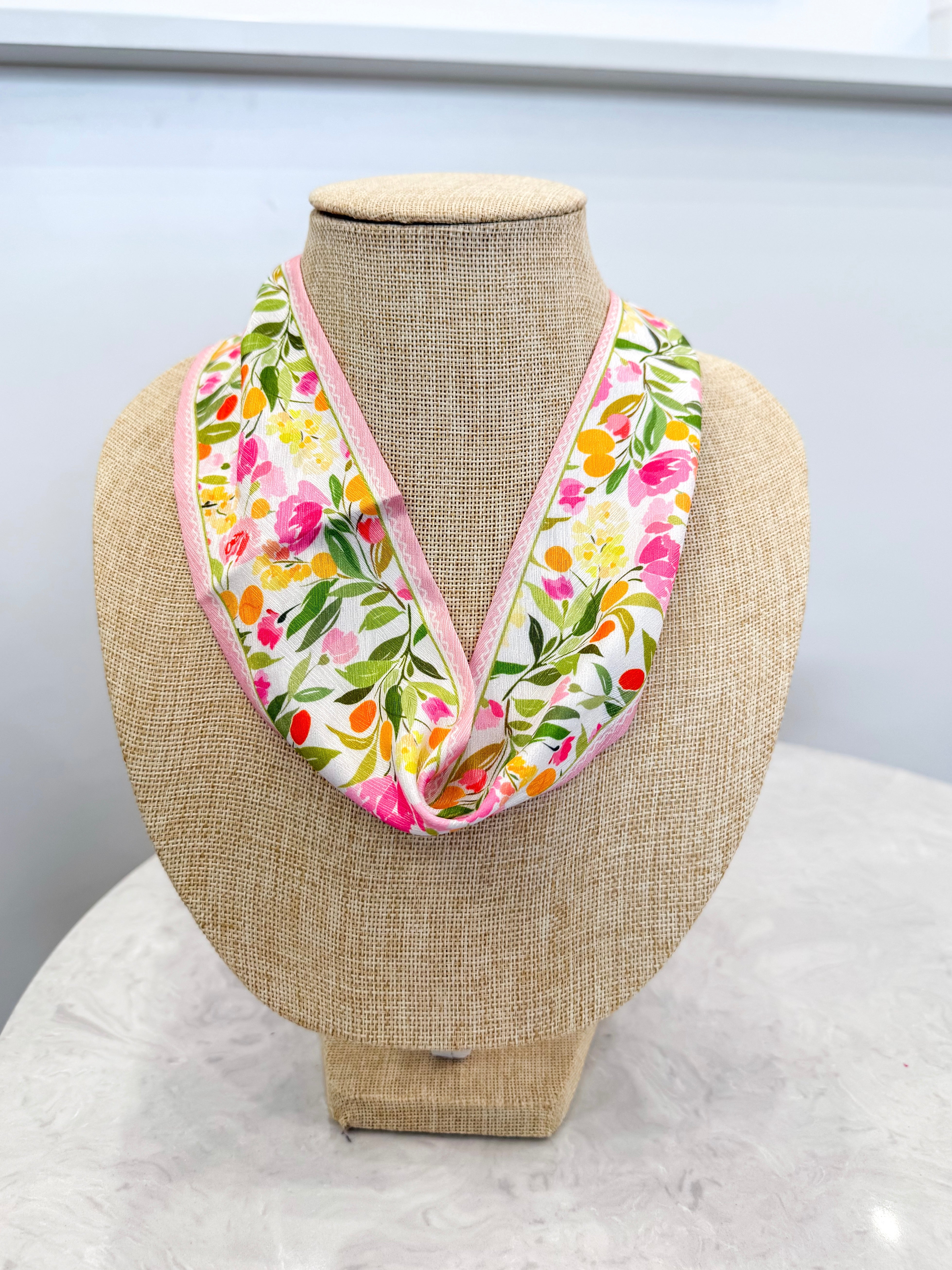 Pinky Florals Twilly Scarf