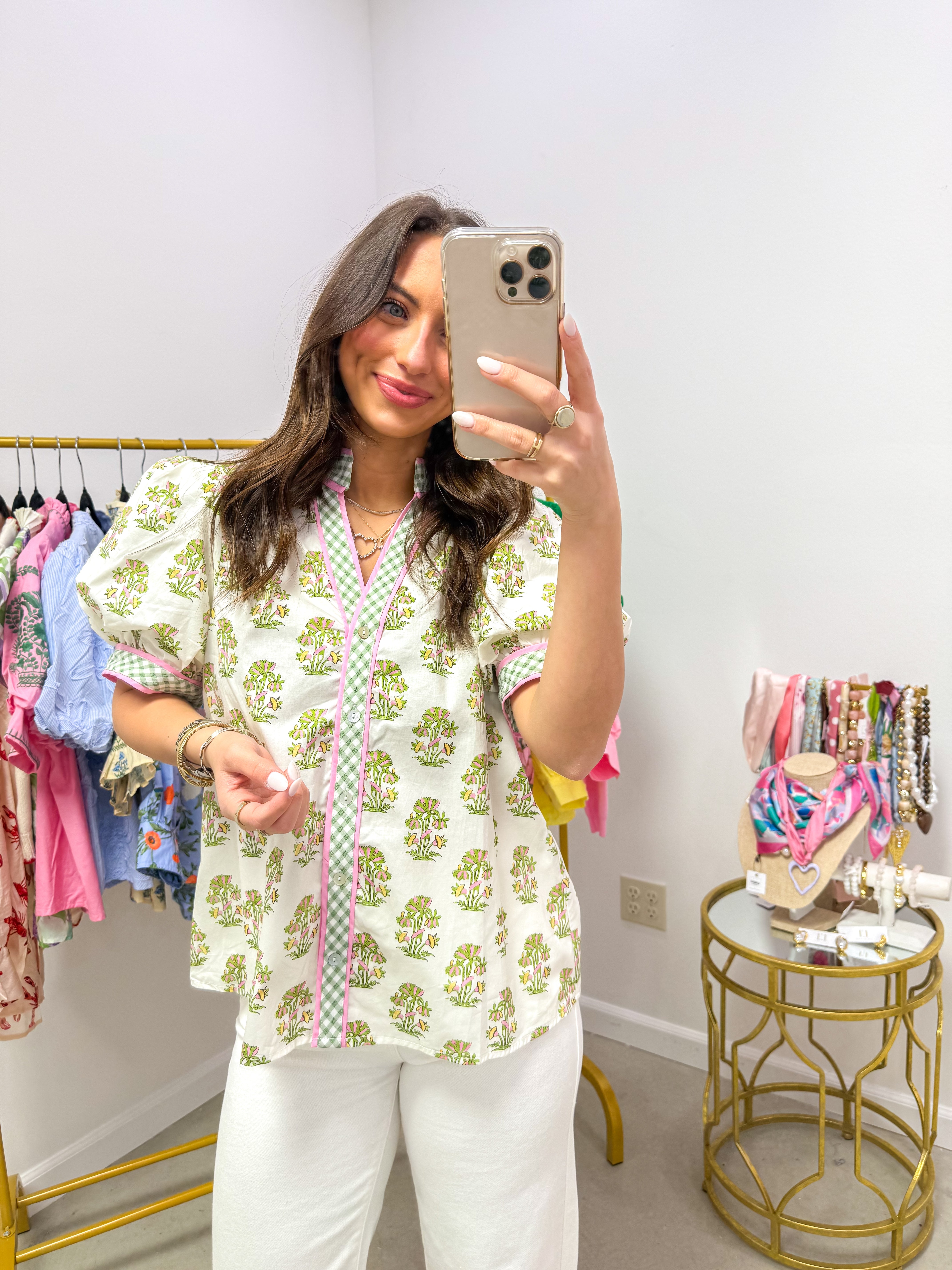 Millie Jo Floral Cream Top