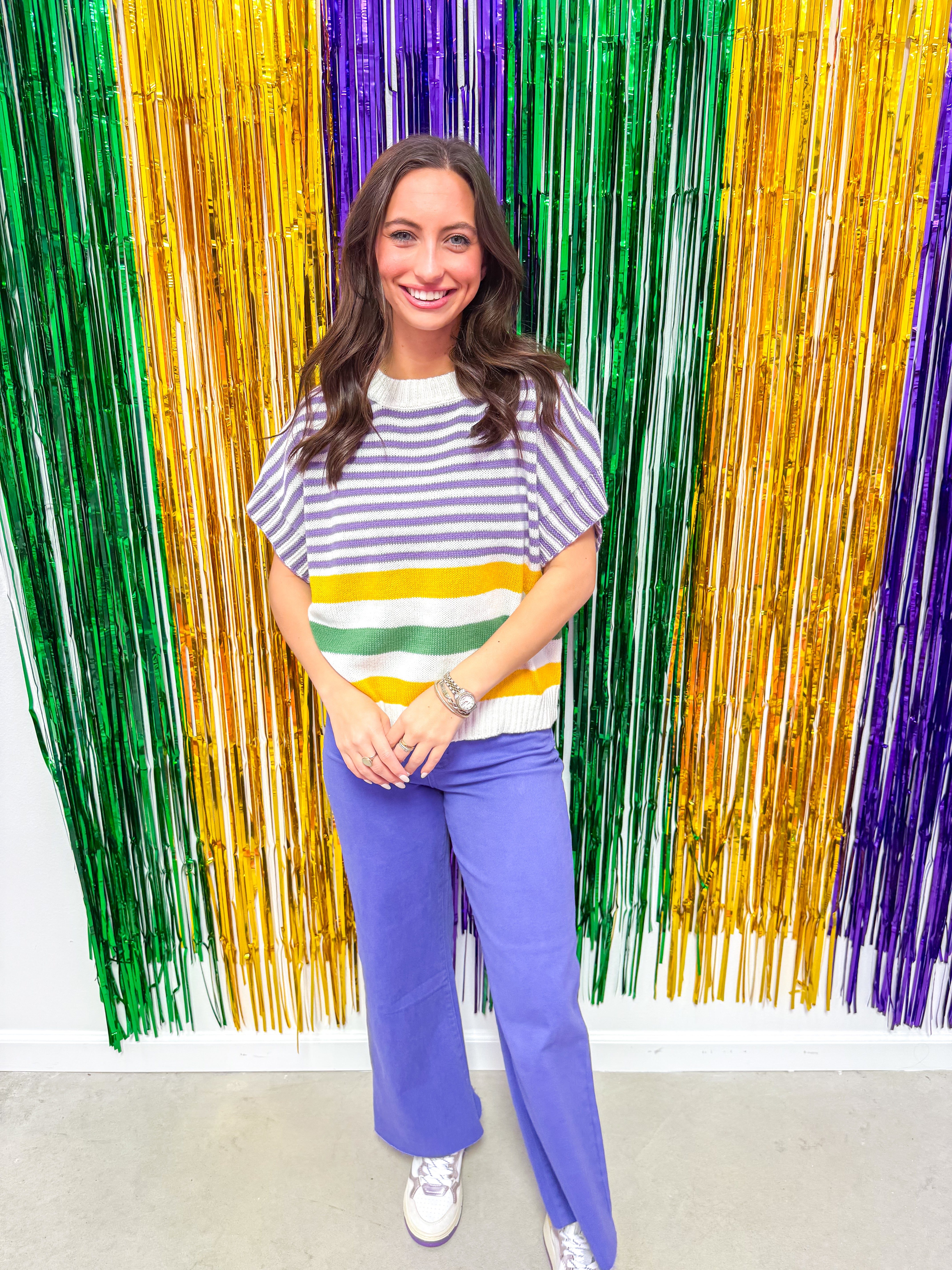 Lightweight MG Striped Knit Top