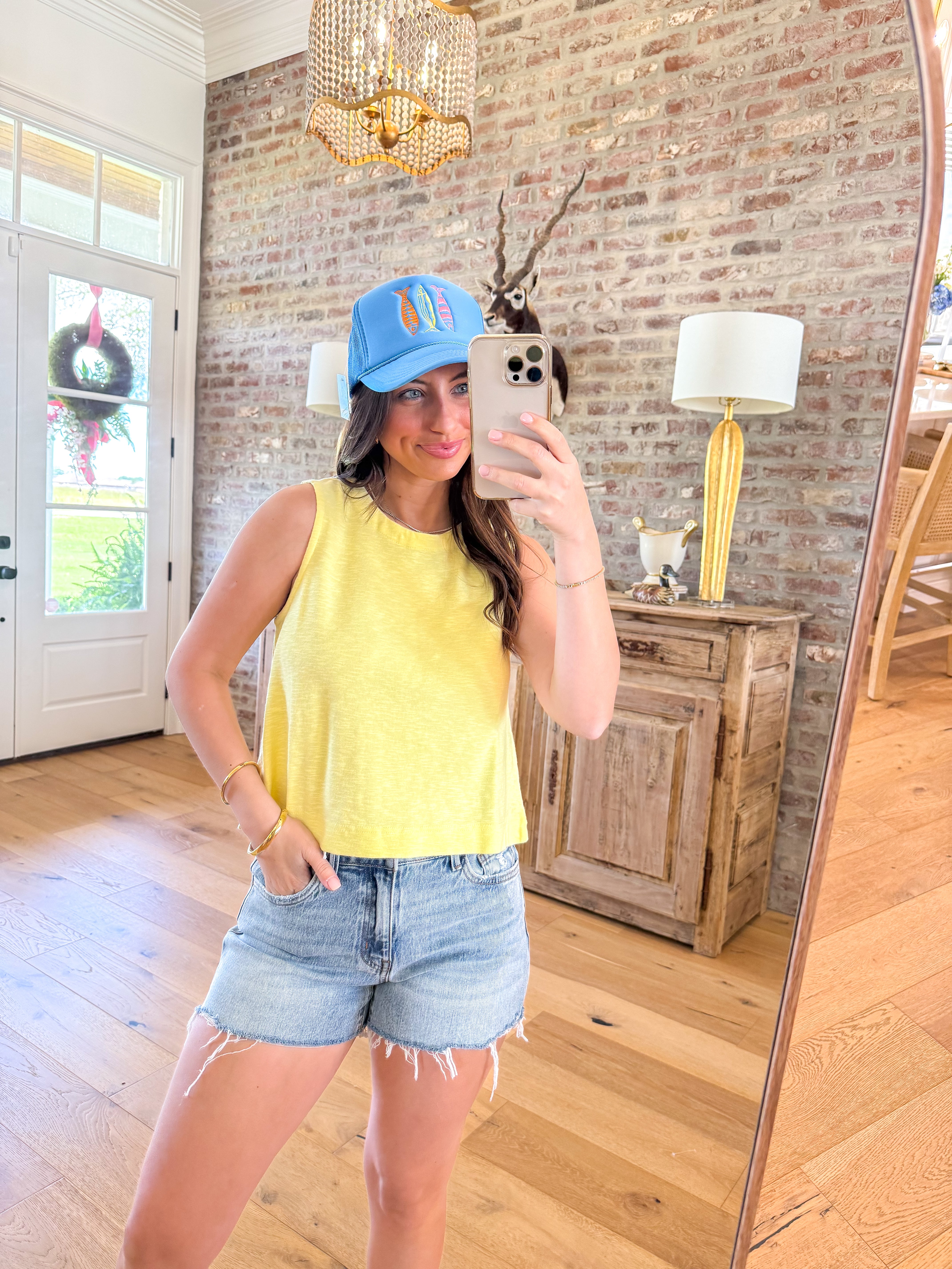 Sunny Side Crop Tank Pale Yellow