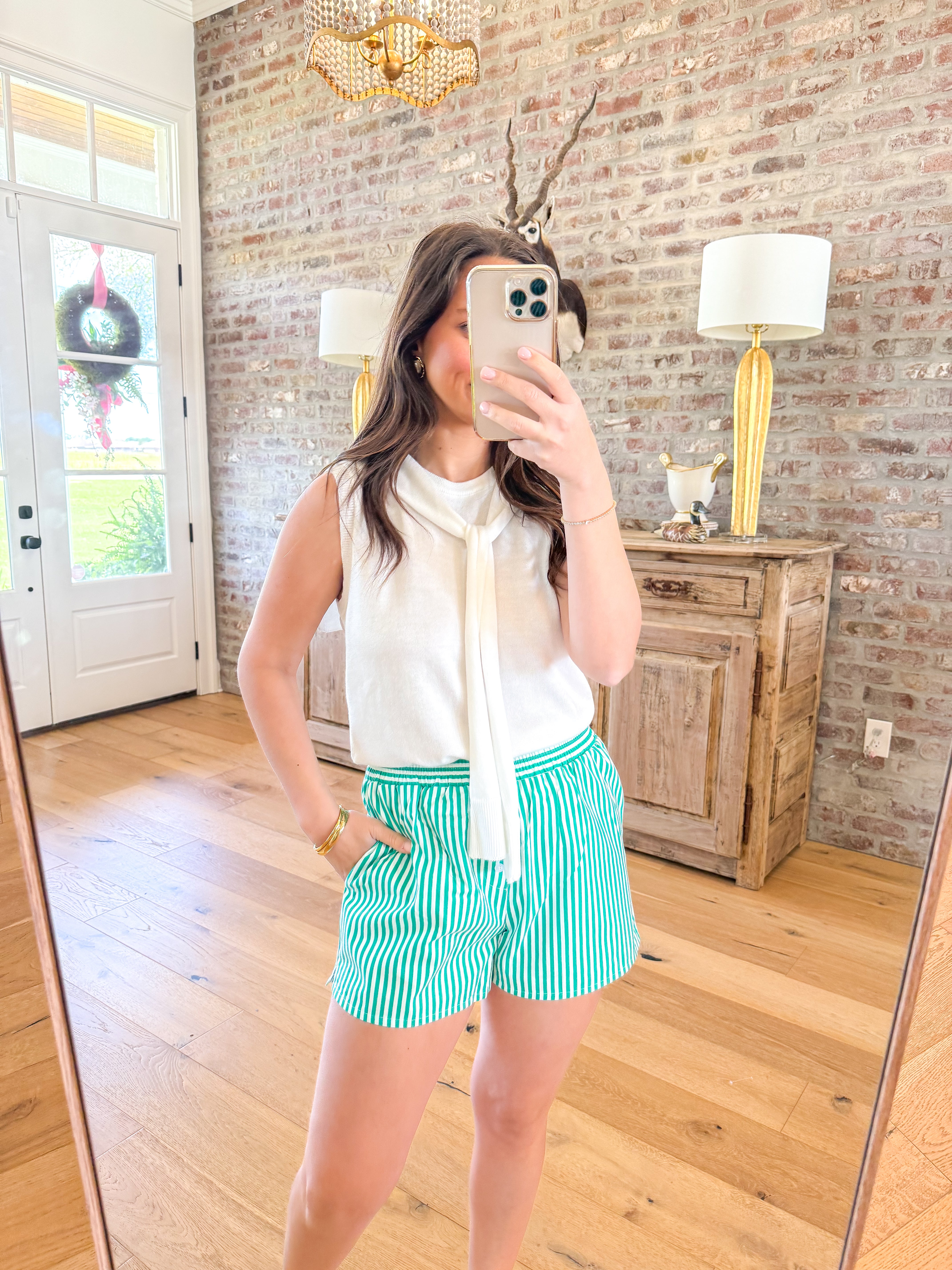 Candy Stripe Boxer Shorts Green