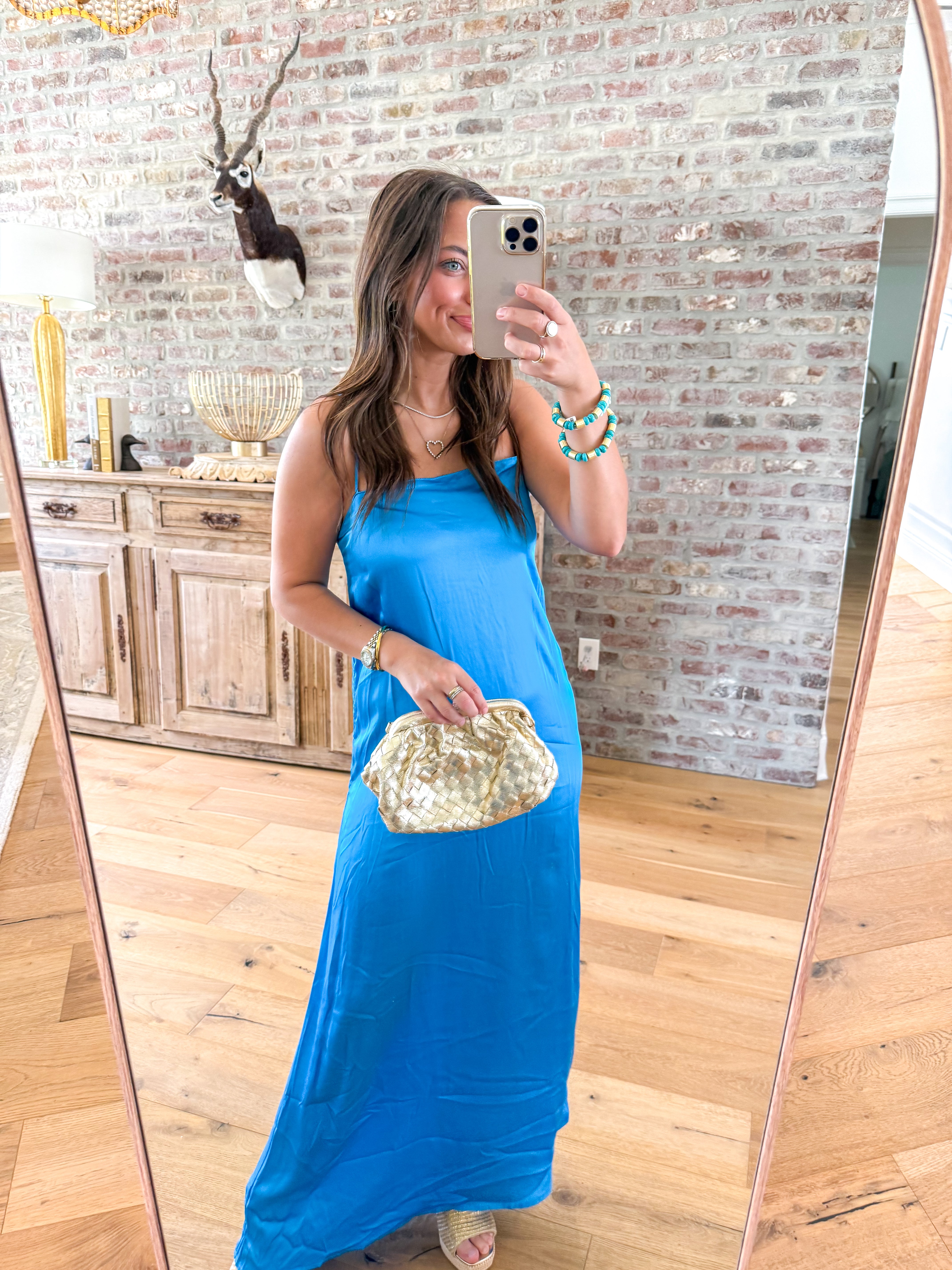 Aria Straight Neck Slip Maxi Dress