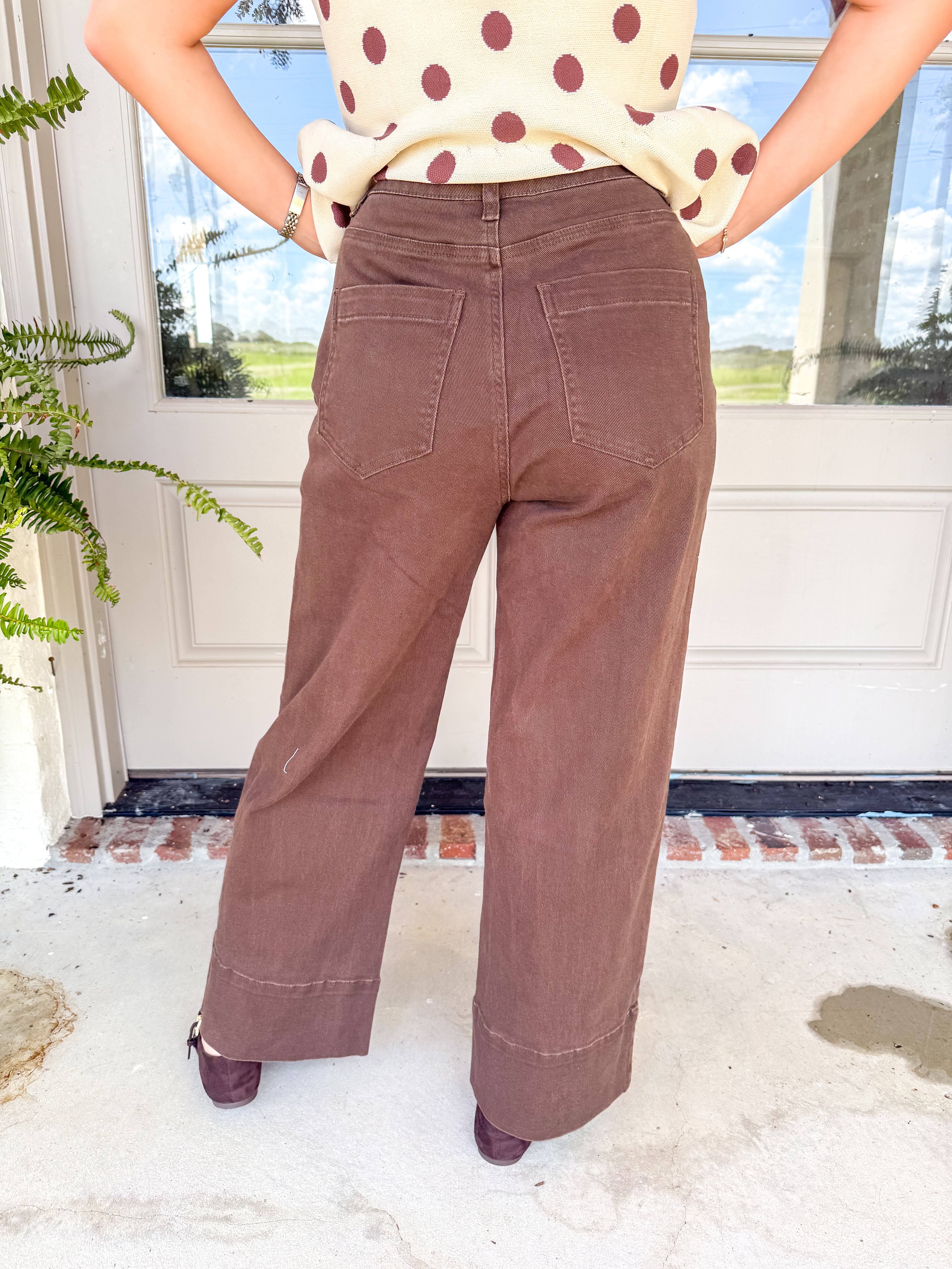 The Hazel Wide-Leg Pants Brown