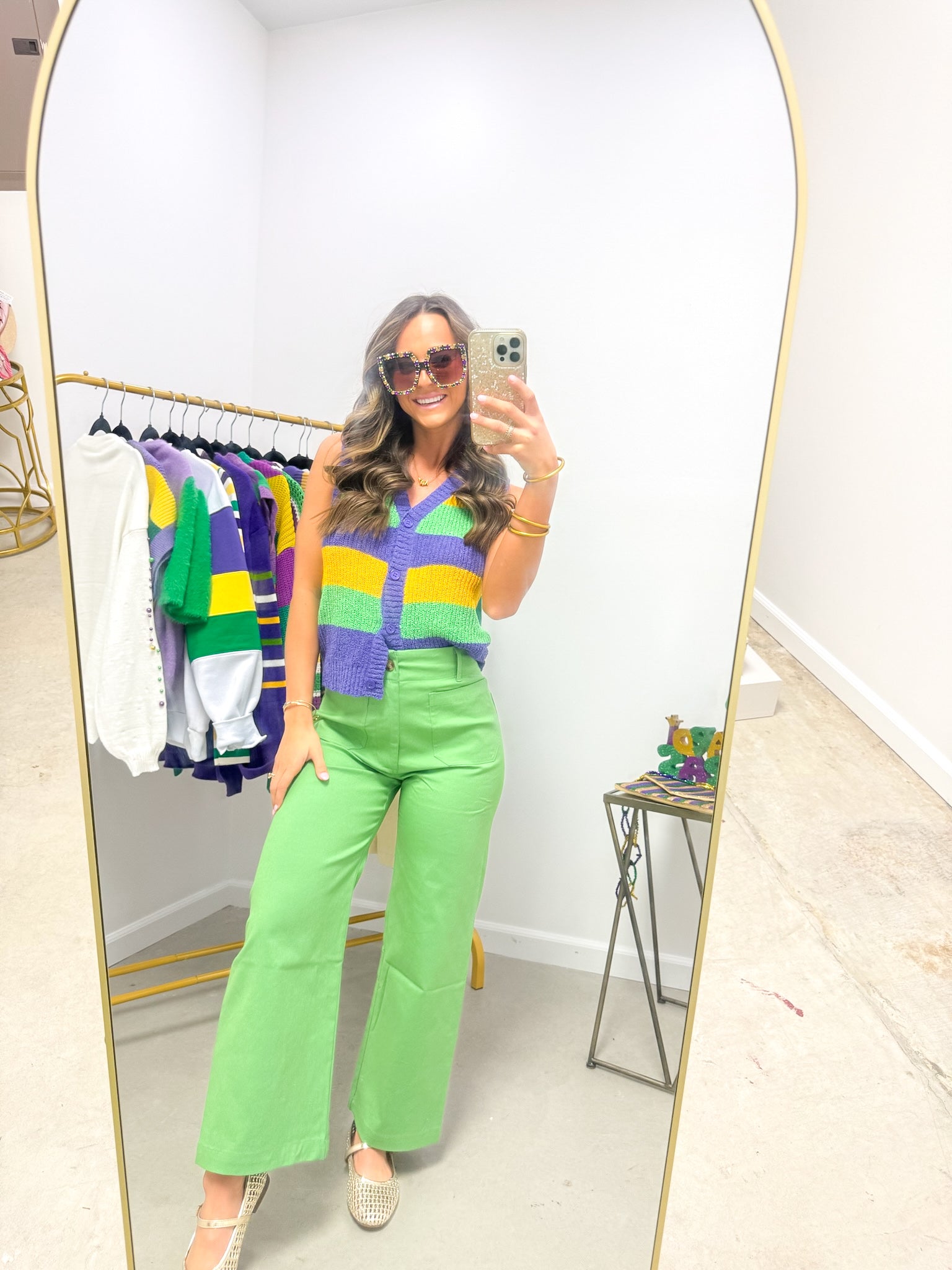 Mardi Gras Colorblock Sweater Vest