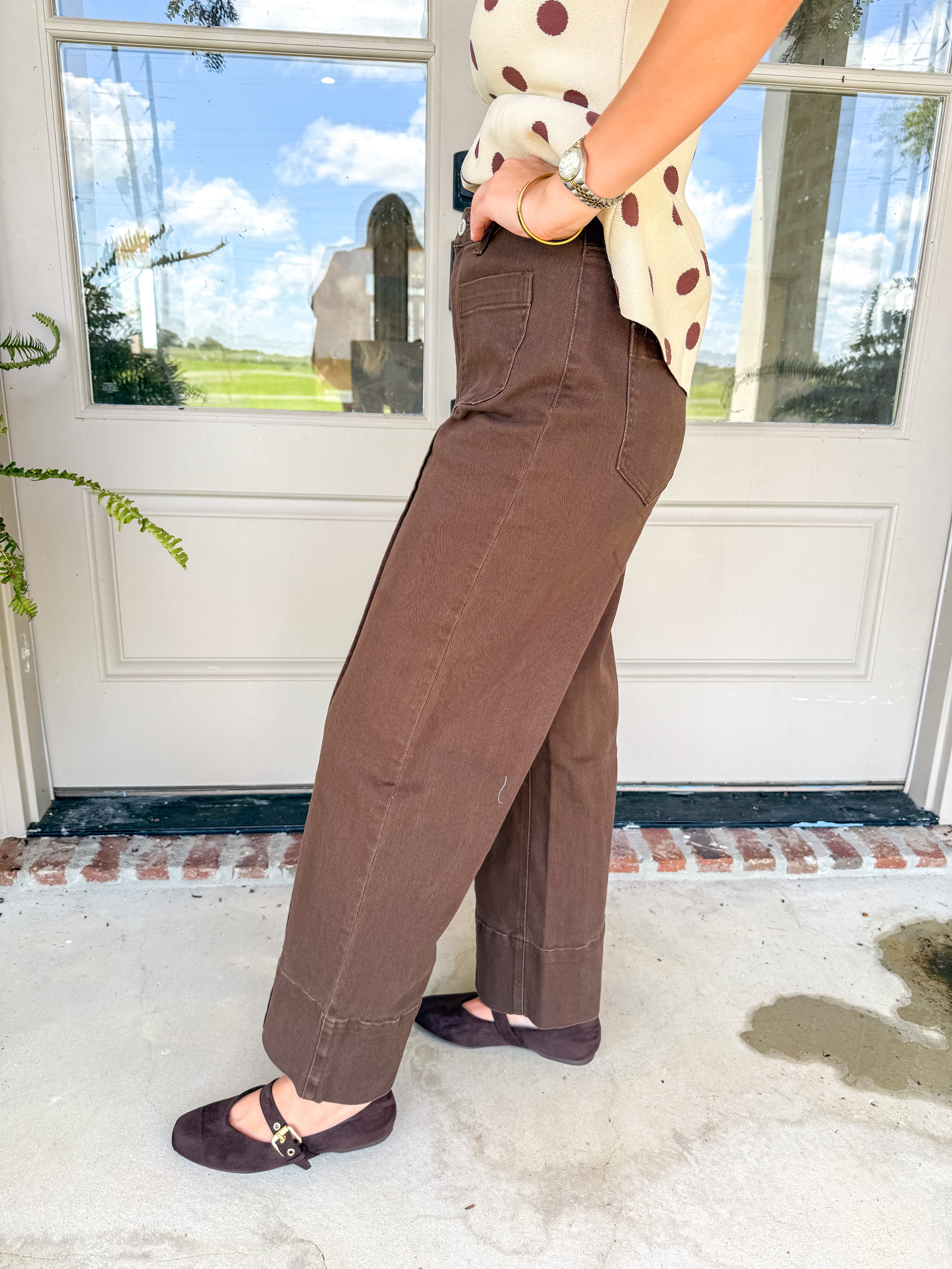 The Hazel Wide-Leg Pants Brown